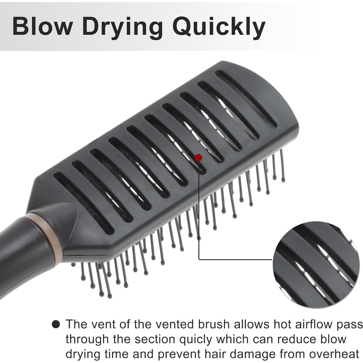 Cepillo Ventilado VOCOSTE para Secado Rápido - Negro