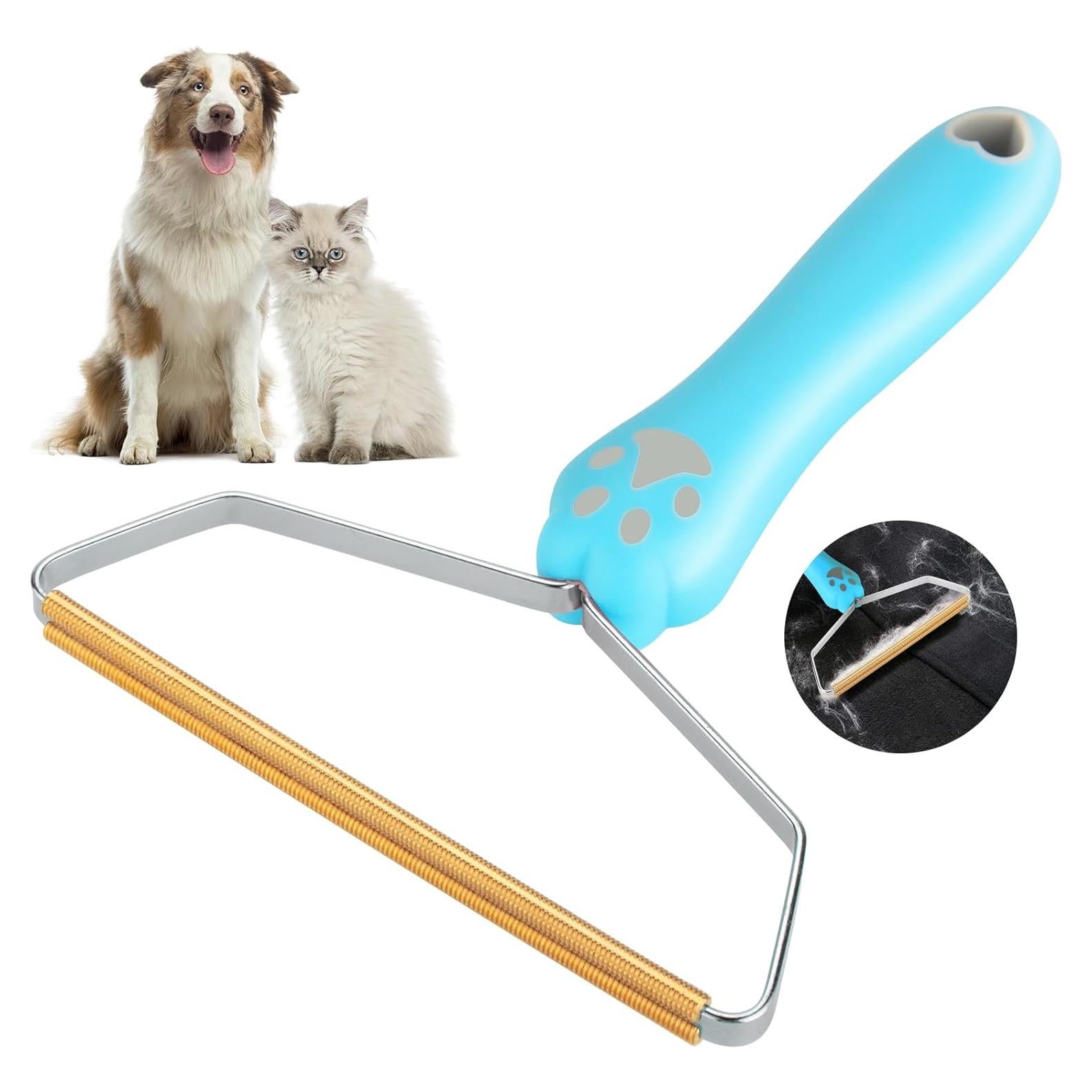 Removedor de Pelo de Mascotas Qiguet - Rastrillo Eficaz Azul