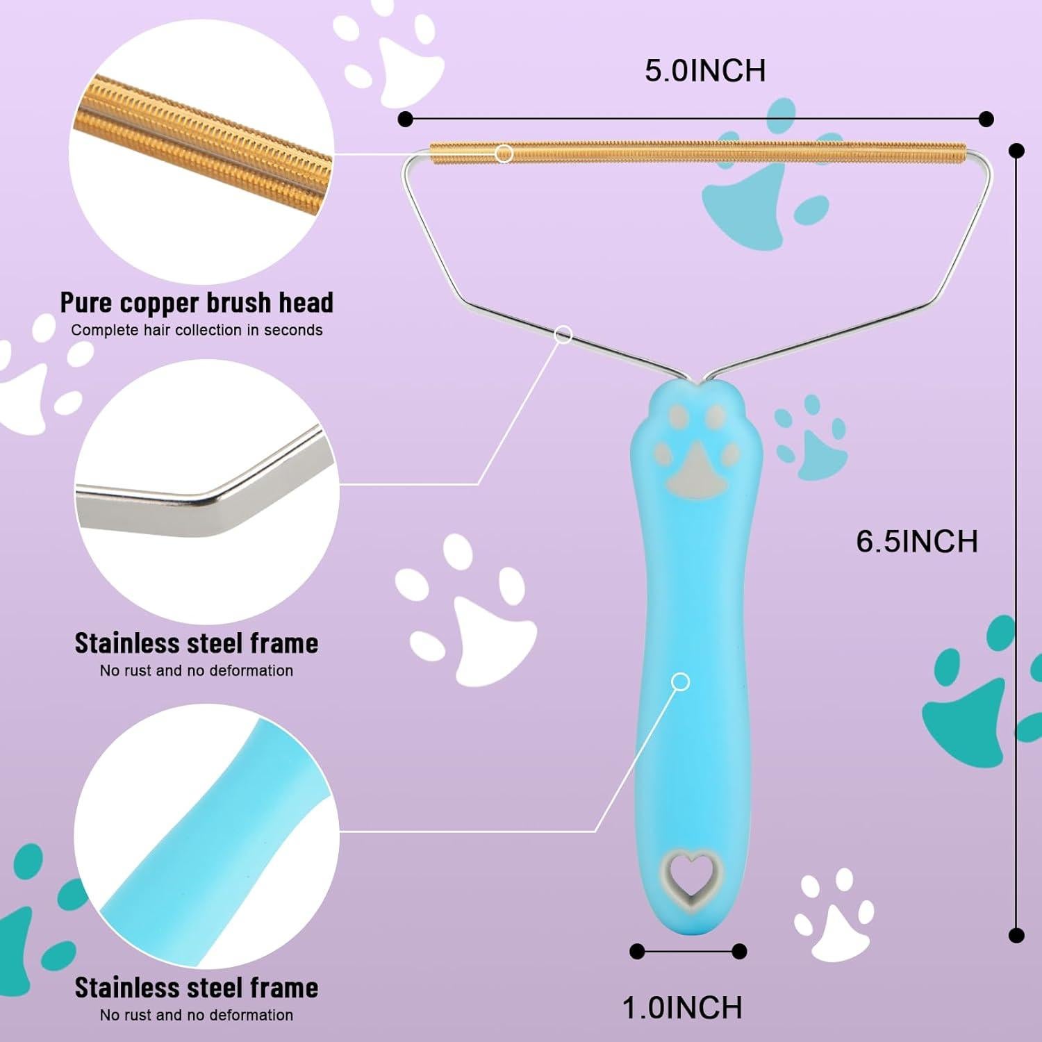 Removedor de Pelo de Mascotas Qiguet - Rastrillo Eficaz Azul