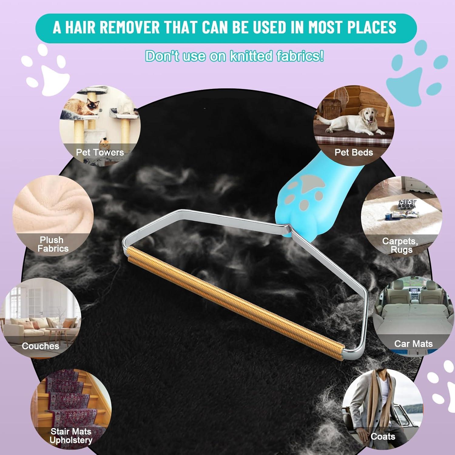 Removedor de Pelo de Mascotas Qiguet - Rastrillo Eficaz Azul