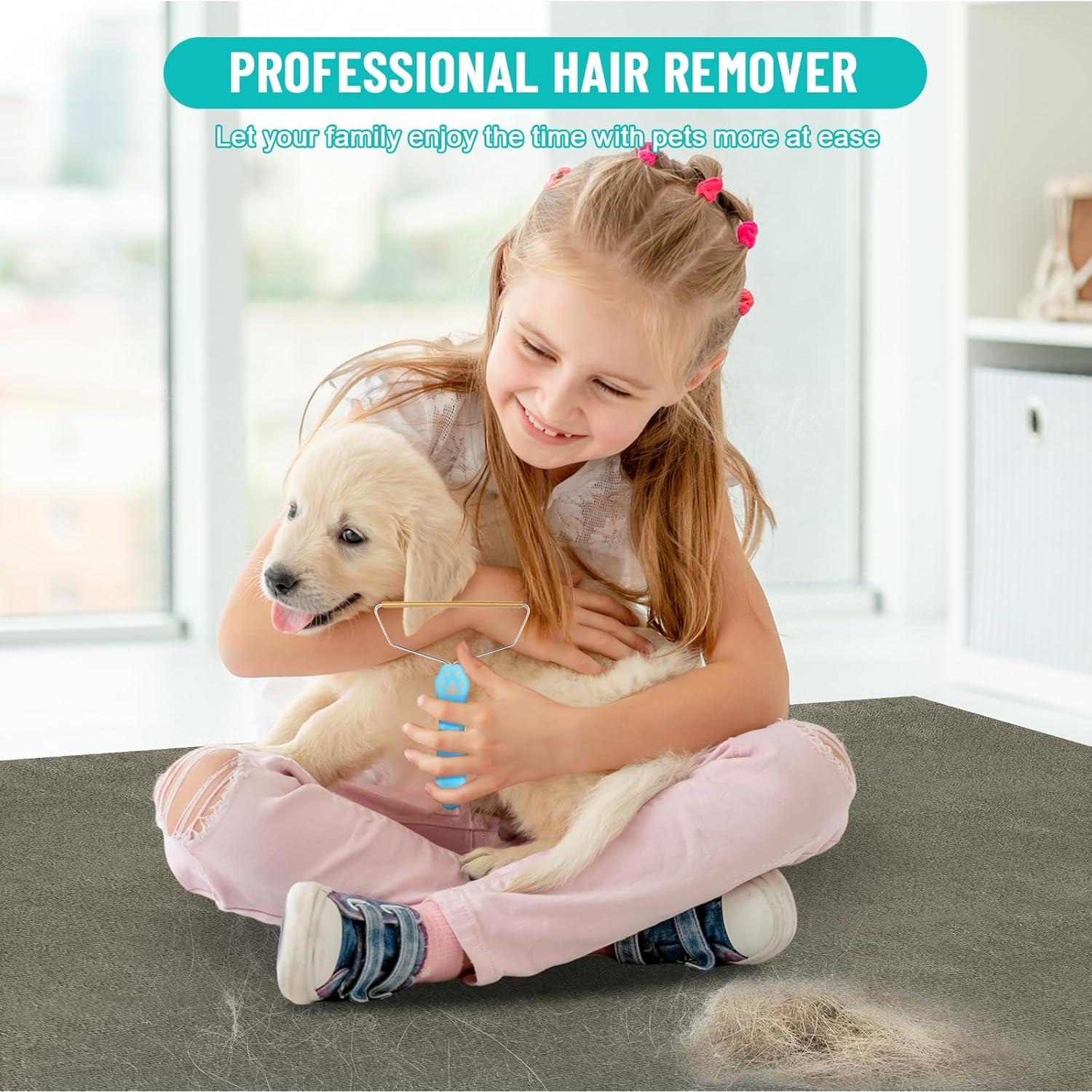 Removedor de Pelo de Mascotas Qiguet - Rastrillo Eficaz Azul