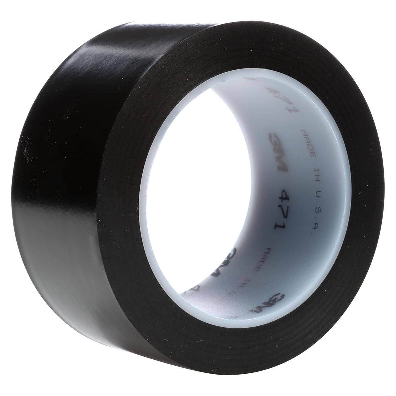 Cinta de Vinilo 3M 471, 5 cm x 10 m, Negro, Rollo para Marcado