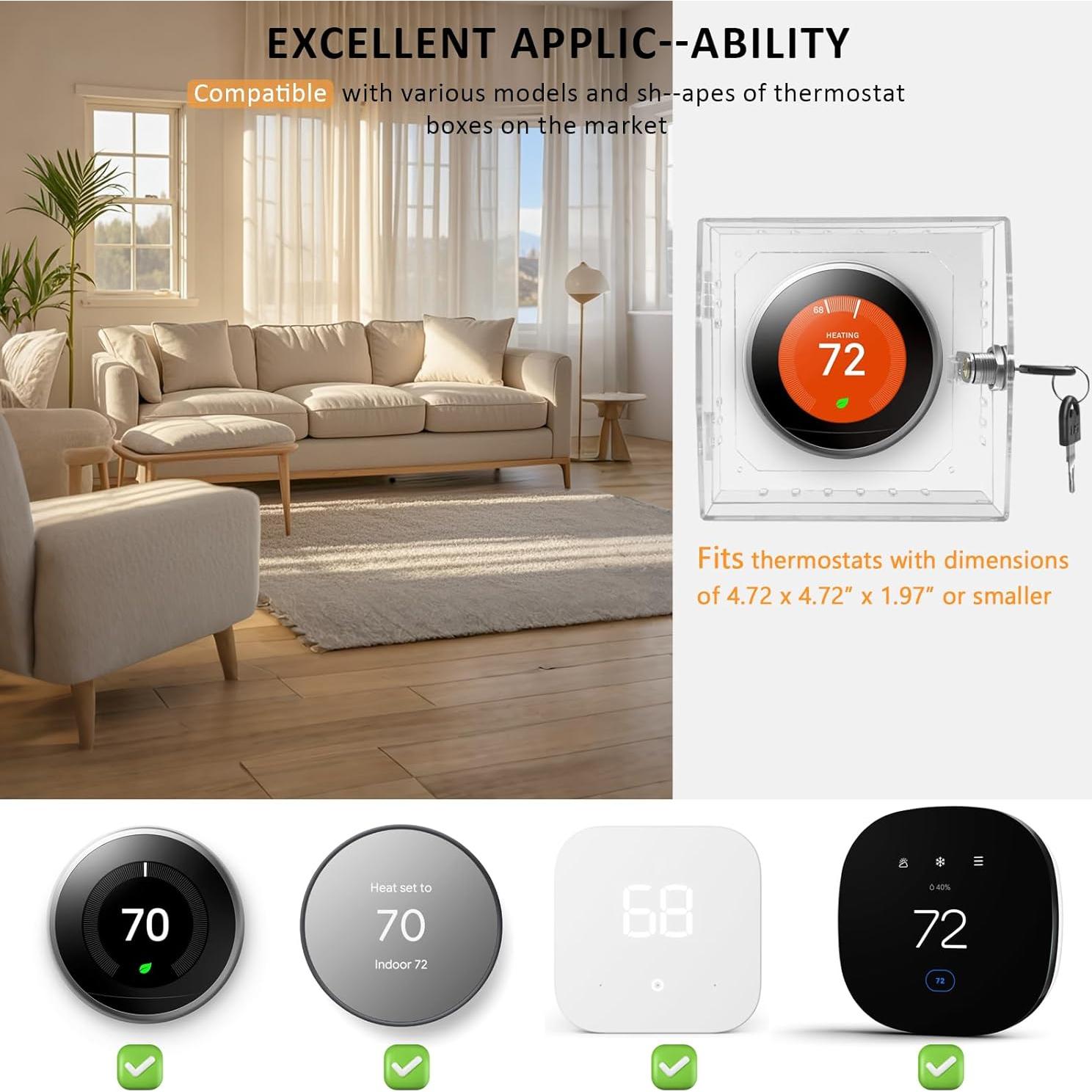 Caja de bloqueo para termostato PILISPARK con llave 12x12x5 cm