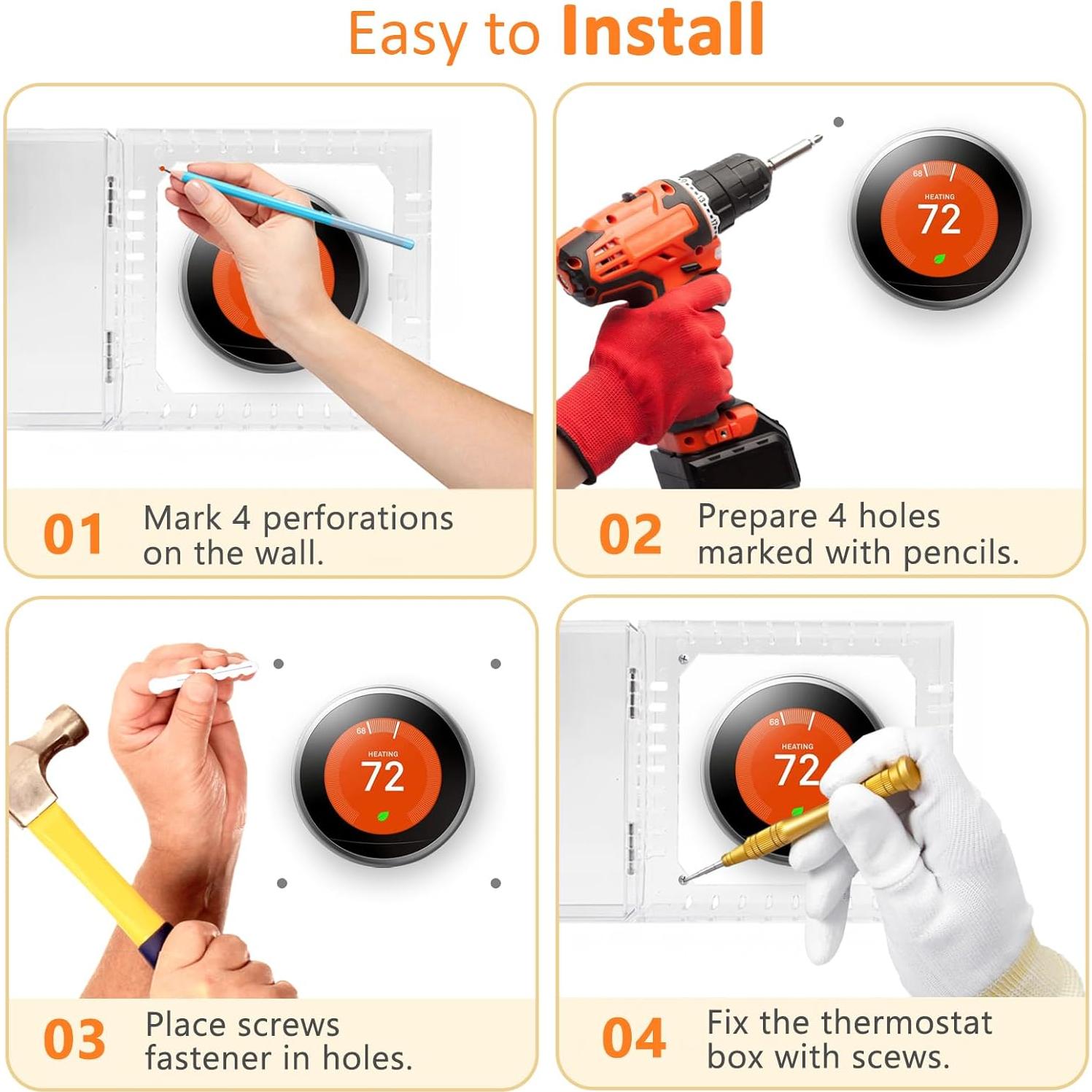 Caja de bloqueo para termostato PILISPARK con llave 12x12x5 cm