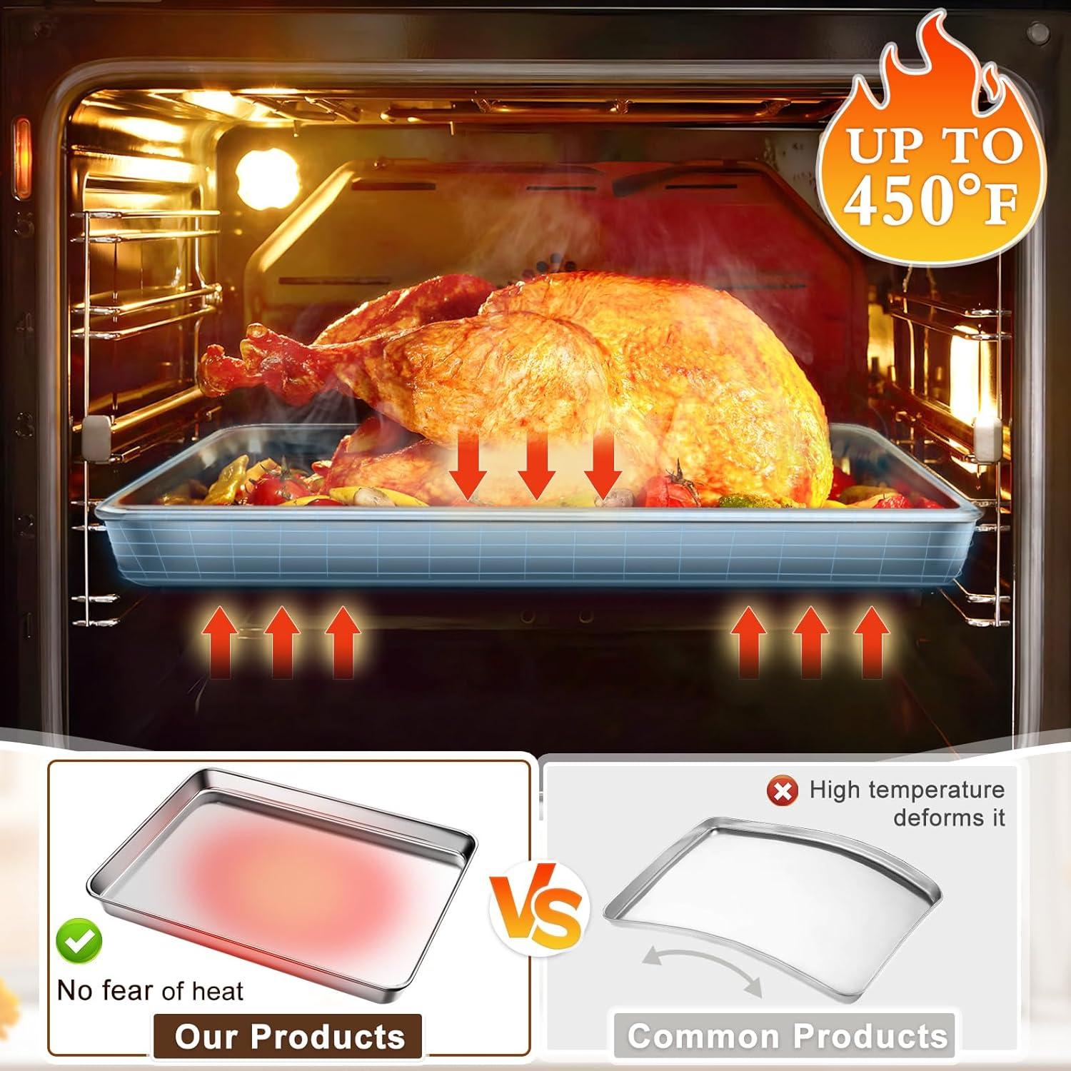 Bandeja para Hornear Acero Inoxidable Yuiicaov 22.86x33.02cm