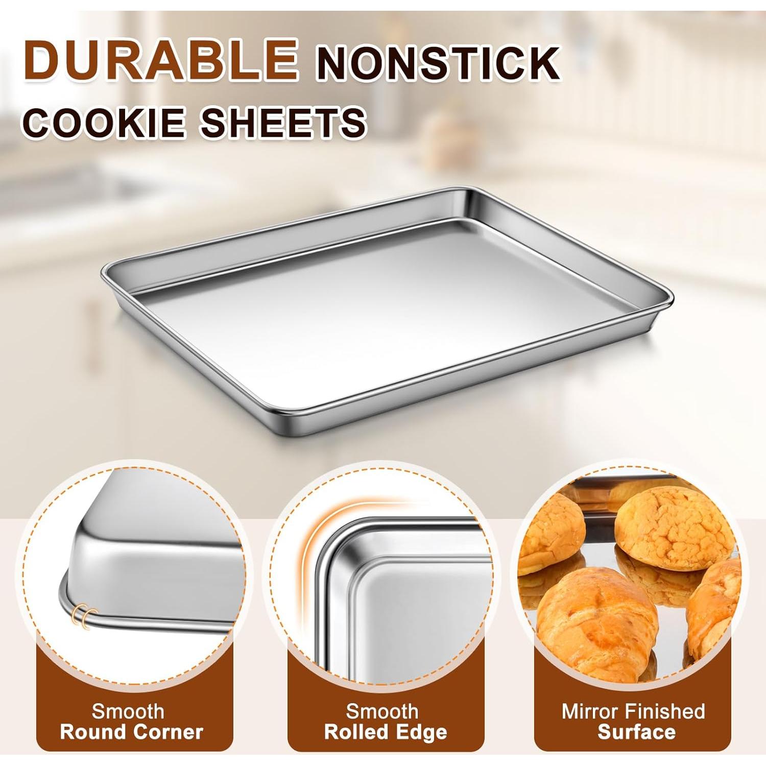 Bandeja para Hornear Acero Inoxidable Yuiicaov 22.86x33.02cm