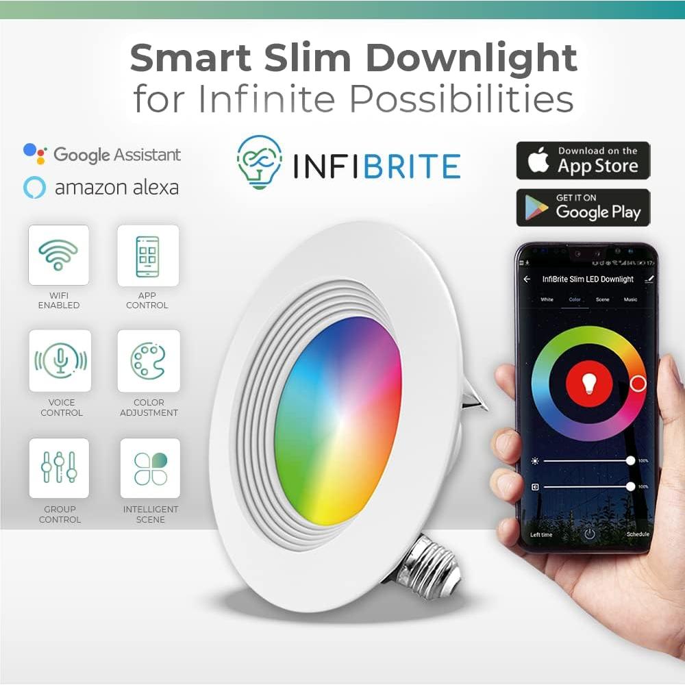 Luz Empotrada LED Inteligente Infibrite 4" WiFi Regulable 810LM