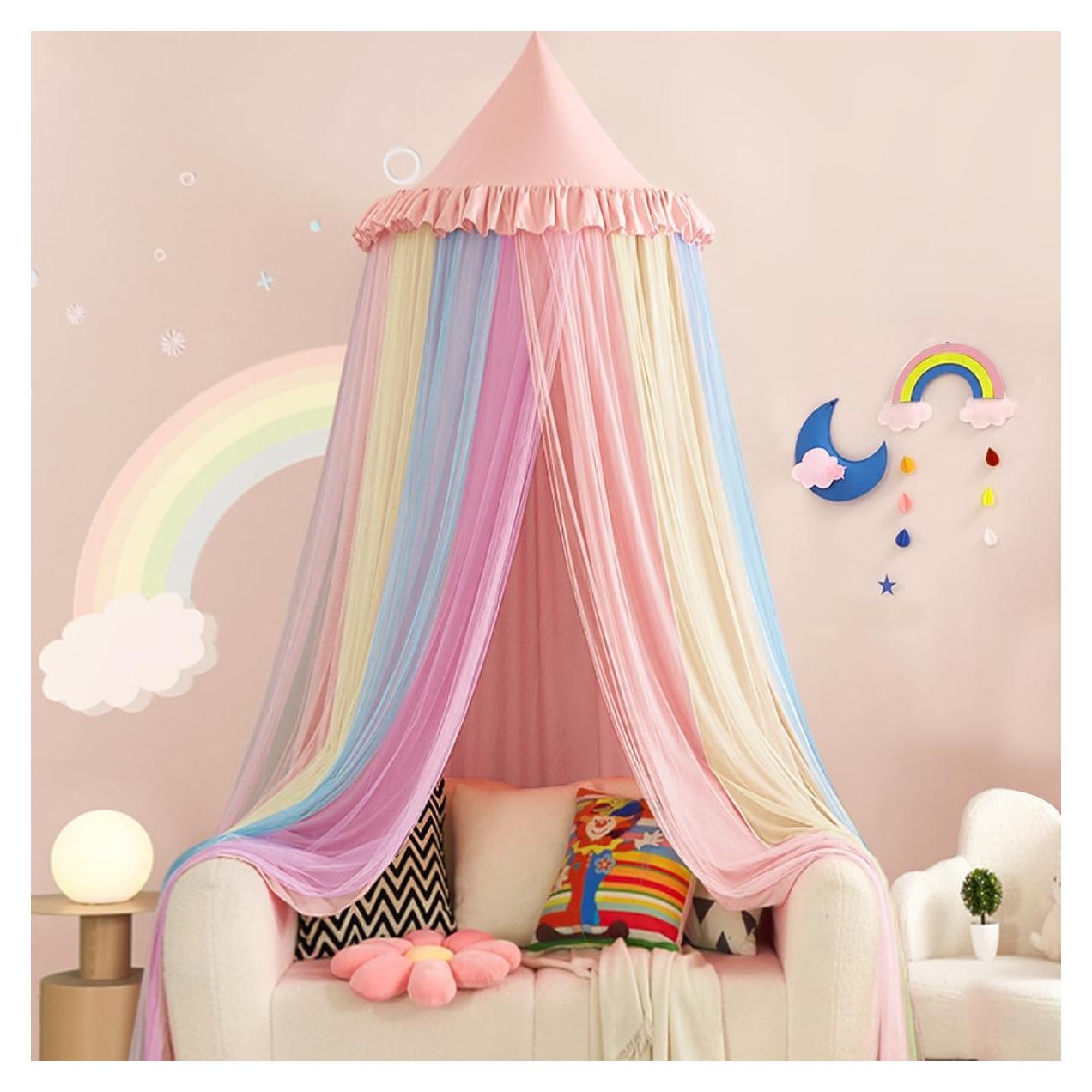 Dosel Arcoíris Kertnic para Niñas Cúpula Redonda 235cm