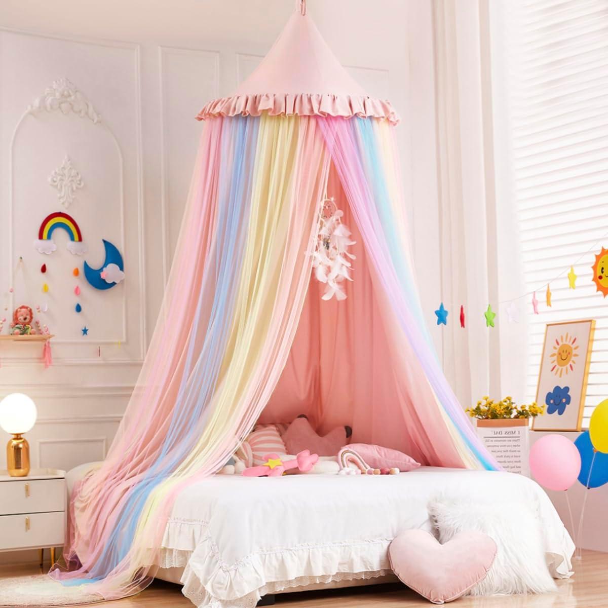Dosel Arcoíris Kertnic para Niñas Cúpula Redonda 235cm