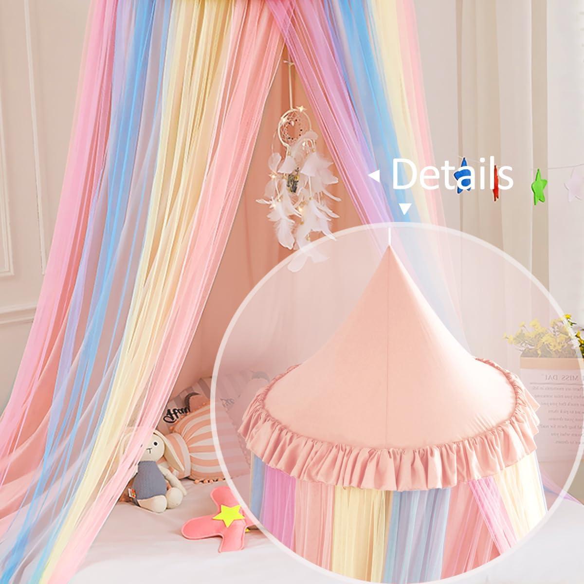 Dosel Arcoíris Kertnic para Niñas Cúpula Redonda 235cm