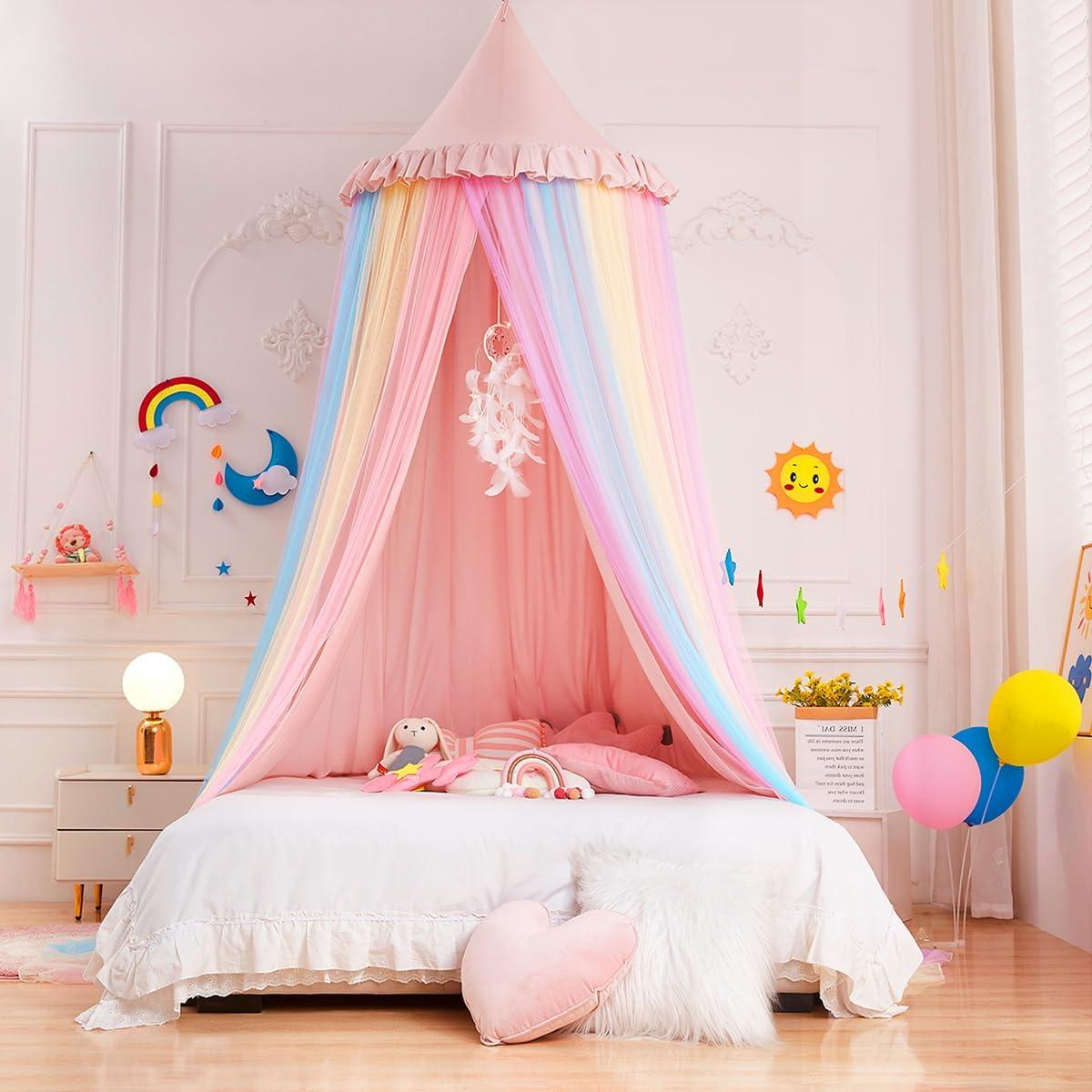 Dosel Arcoíris Kertnic para Niñas Cúpula Redonda 235cm