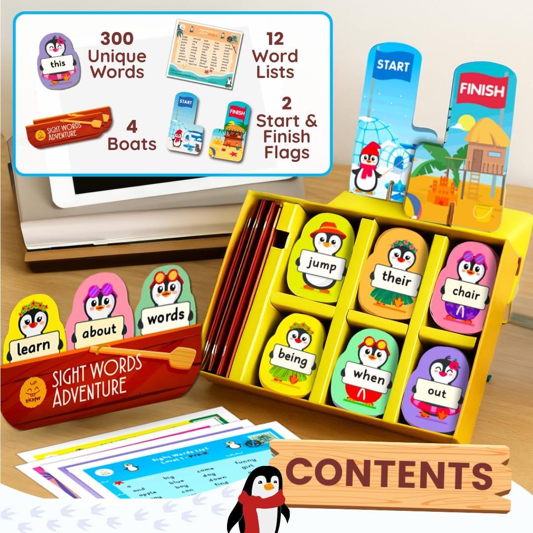 Juego de Aventura de Palabras Visuales Zicster - 300 Tarjetas para Niños 4-6 Años