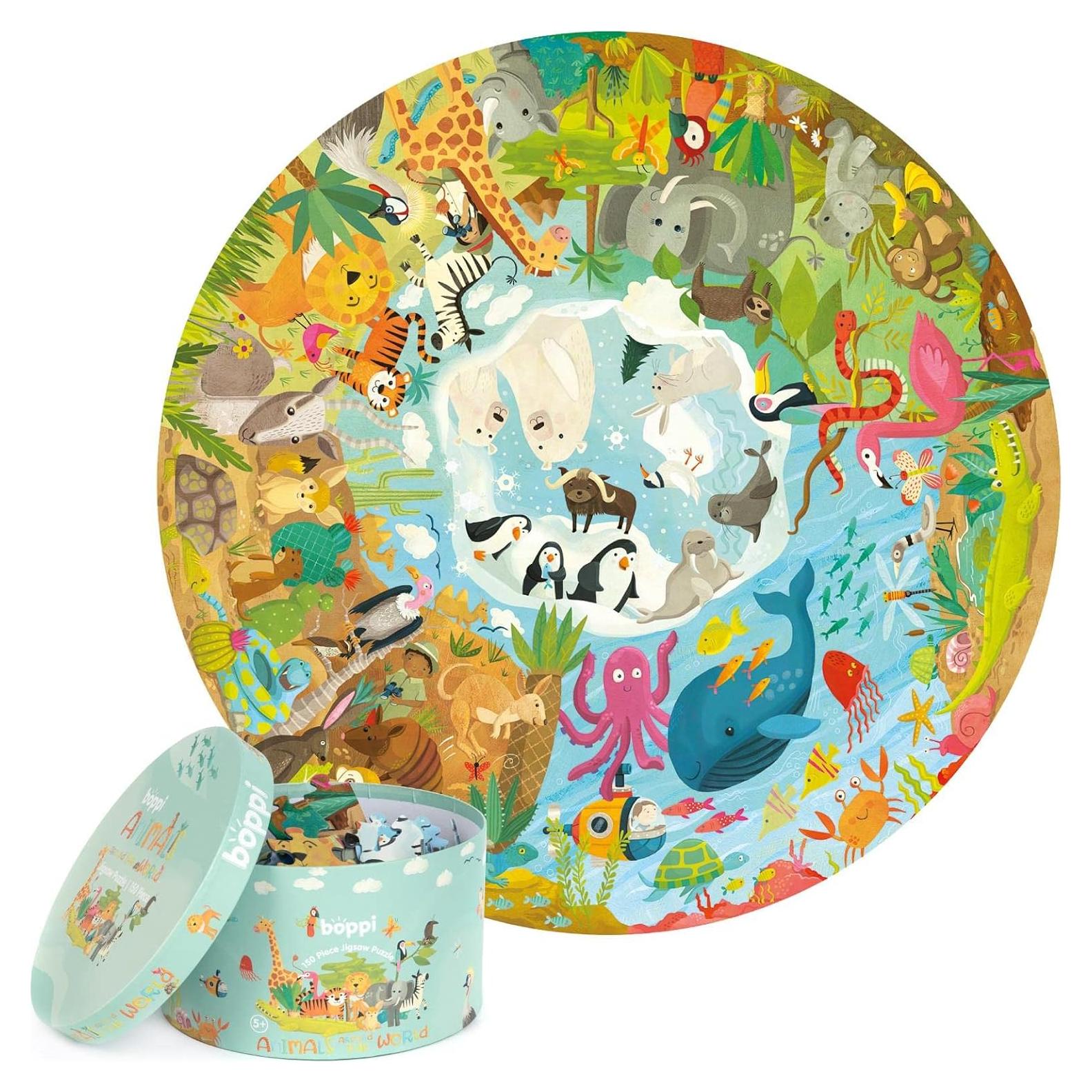 Rompecabezas Redondo de Animales Boppi - 150 Piezas Ecológico