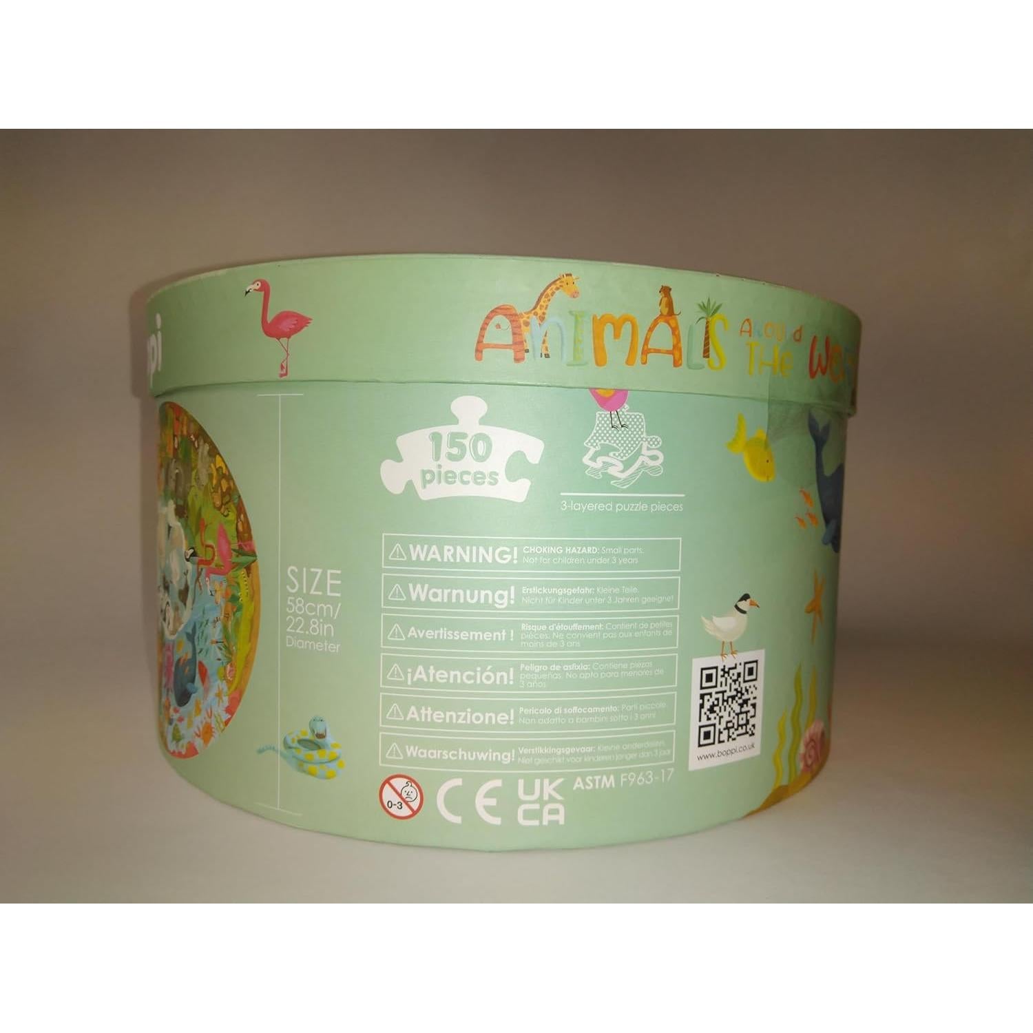 Rompecabezas Redondo de Animales Boppi - 150 Piezas Ecológico