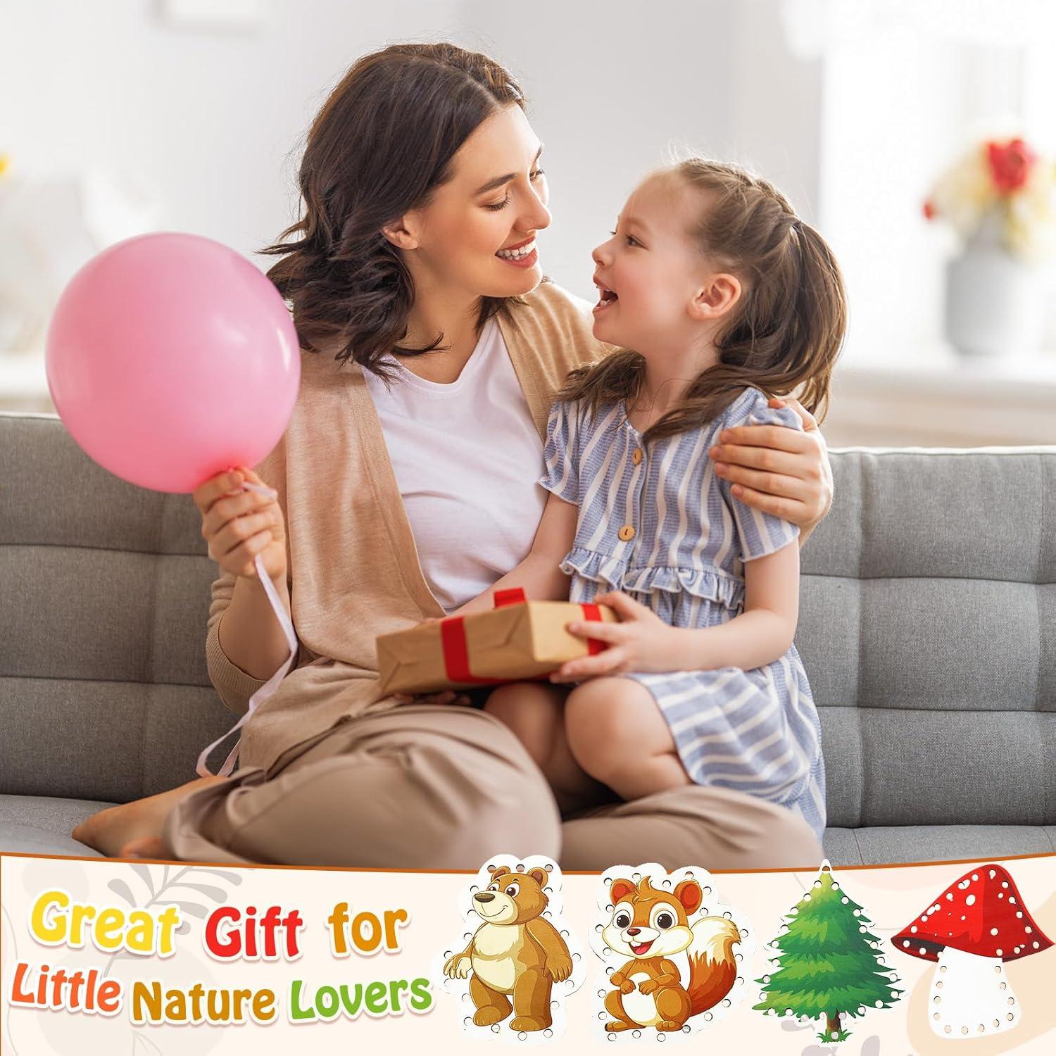 Tarjetas de Enhebrado de Madera JULEASEL - Habilidades Motoras Finas