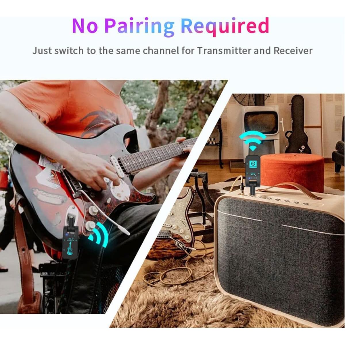 Sistema Inalámbrico de Guitarra 2.4GHz MUS250102 Negro