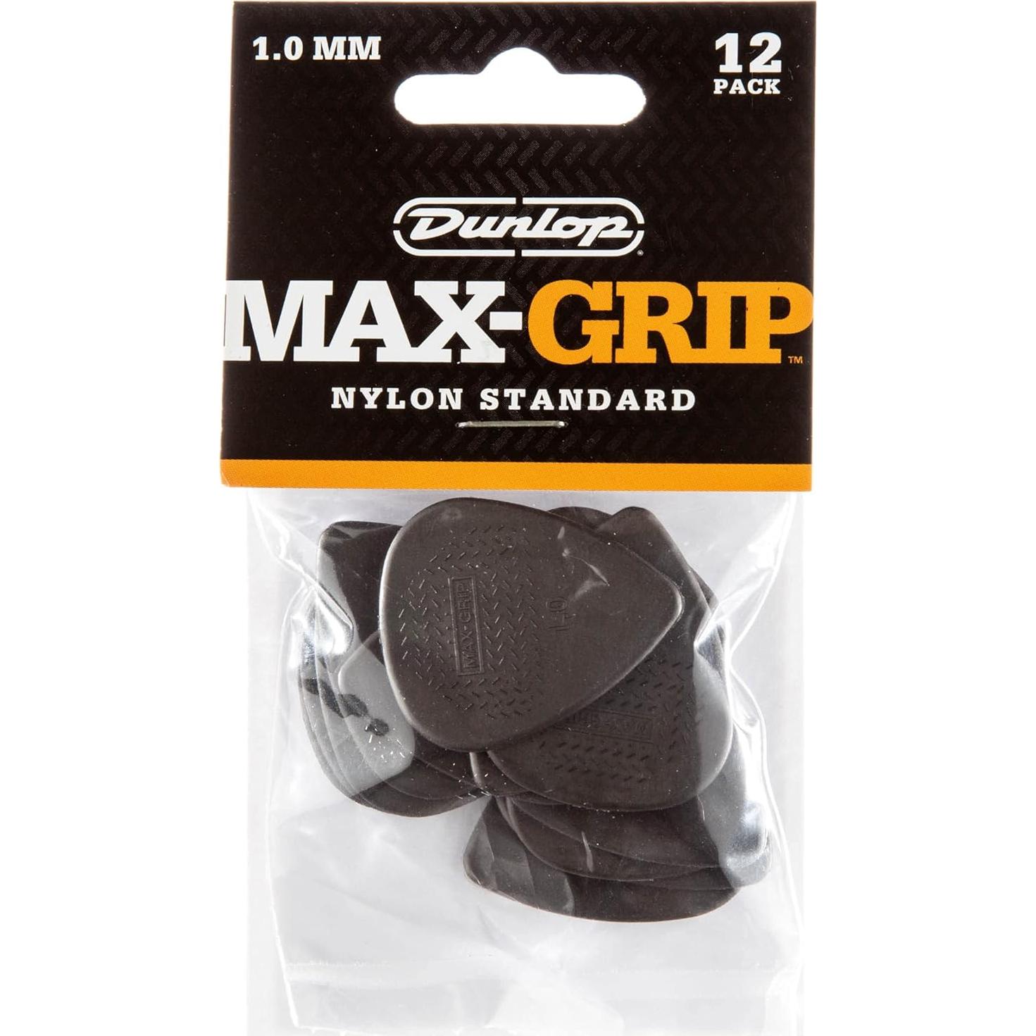Picos de guitarra Dunlop Max Grip Nylon 1.0mm - 12 unidades