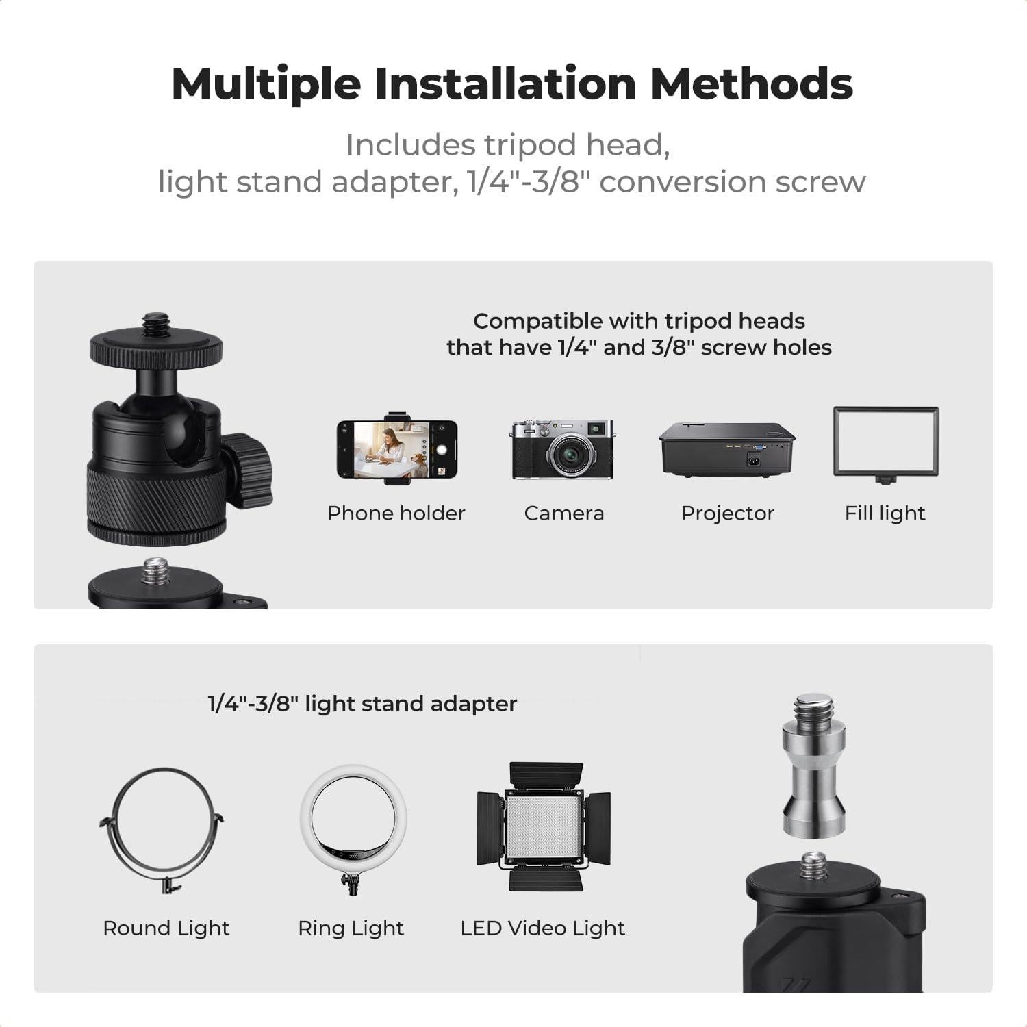Soporte de Mesa para Cámara K&F CONCEPT Ajustable 41-95cm