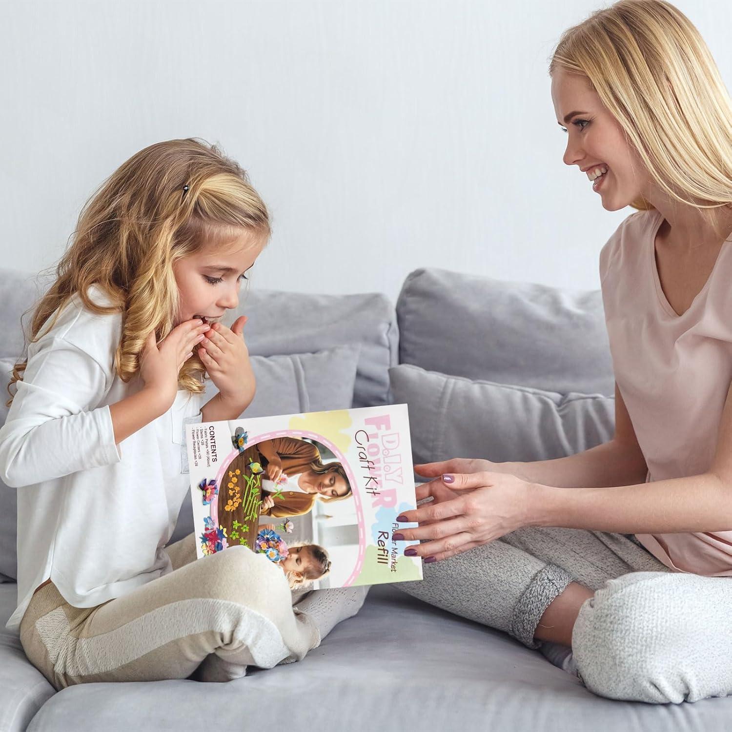 Kit de Manualidades de Flores DIY Dikopubby para Niños 3-6 Años