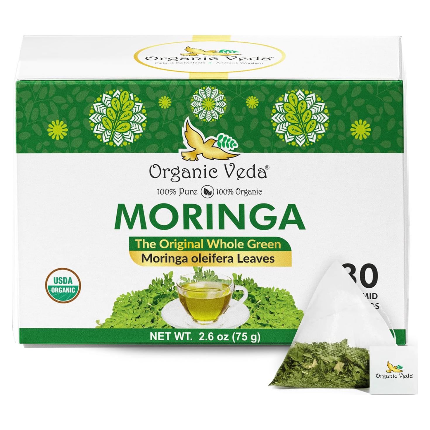 Té de Moringa Orgánico Veda 30 Bolsitas en Pirámide 2.5g