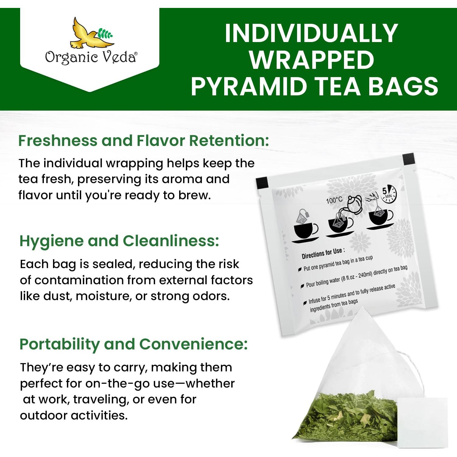 Té de Moringa Orgánico Veda 30 Bolsitas en Pirámide 2.5g