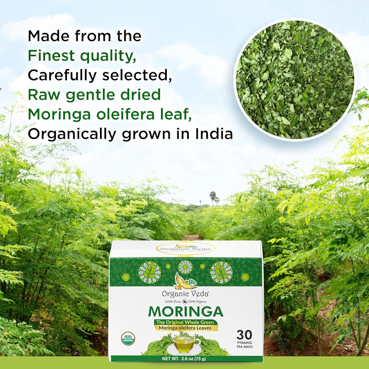 Té de Moringa Orgánico Veda 30 Bolsitas en Pirámide 2.5g
