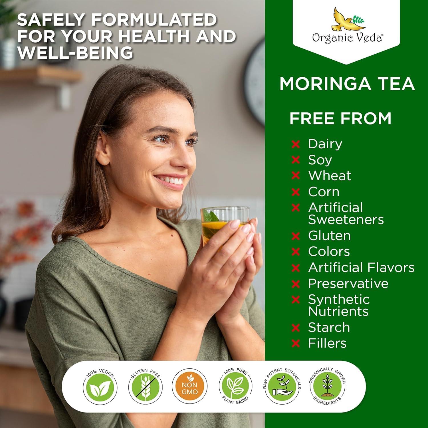 Té de Moringa Orgánico Veda 30 Bolsitas en Pirámide 2.5g
