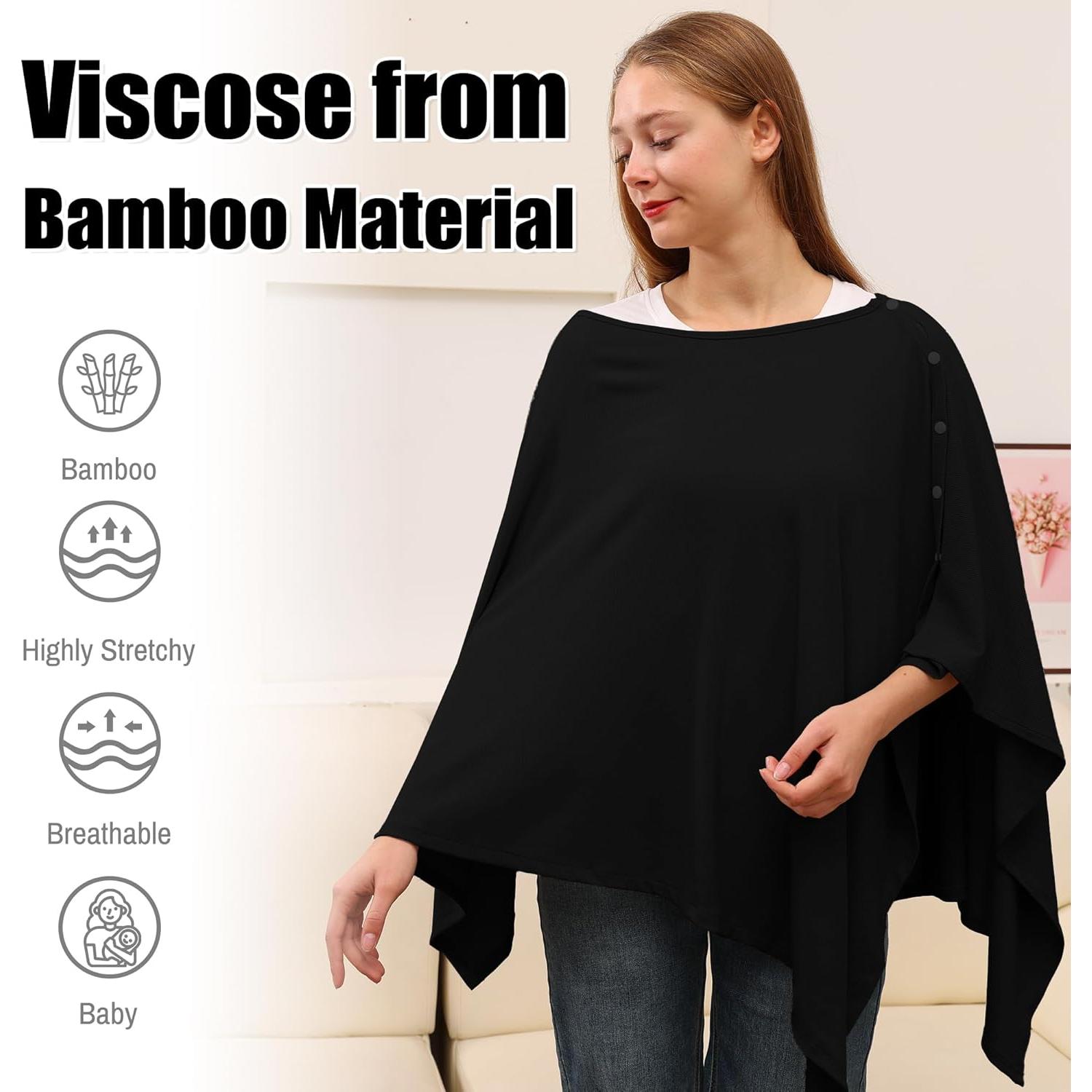 Cubierta de Lactancia Viscosa de Bambú Negra - Privacidad Completa