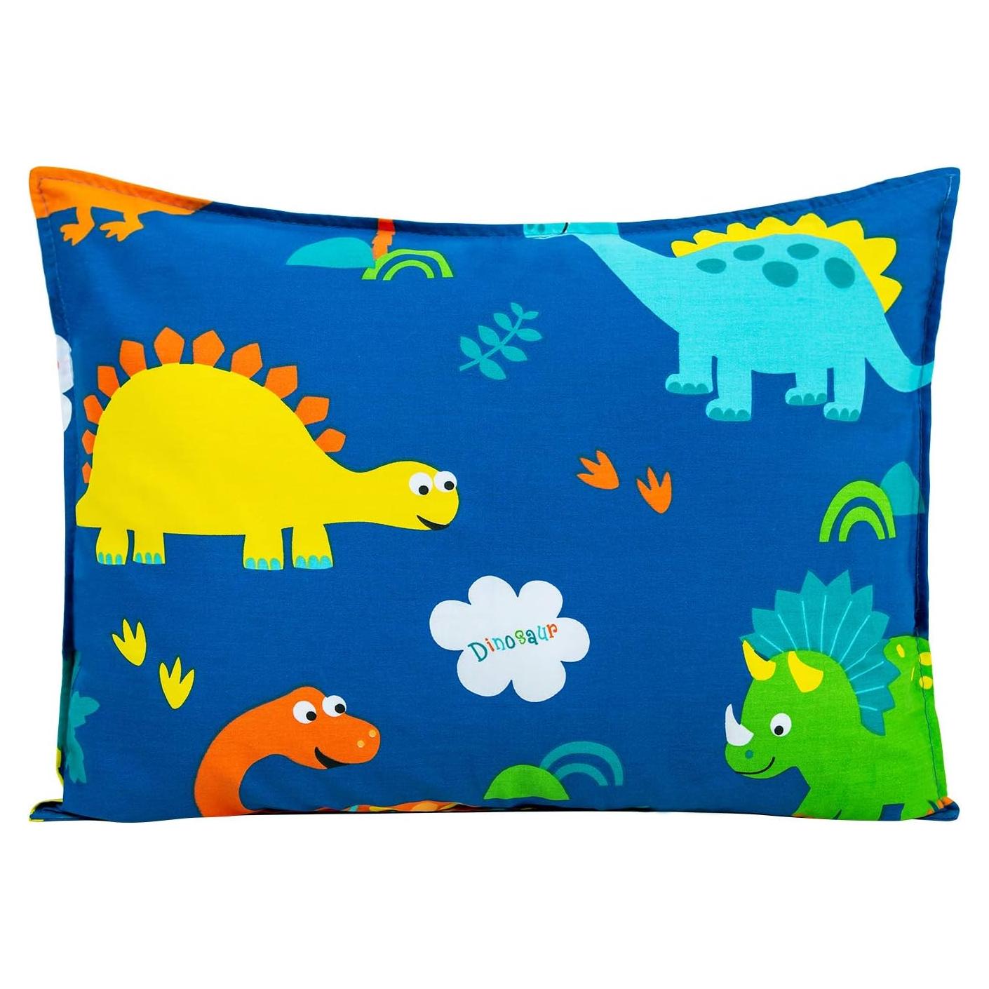 Almohada para Niños Cottonblue 14x19" Algodón Orgánico Dinosaurio