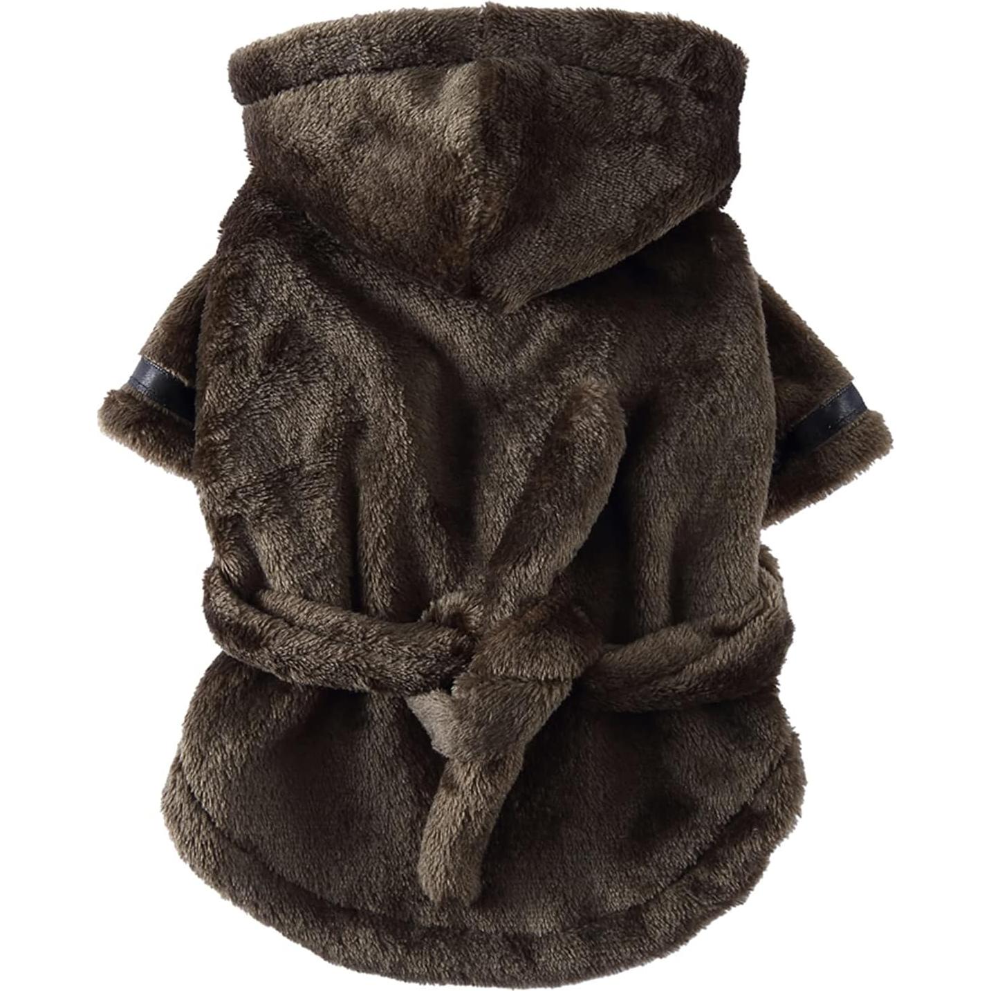 Petyoung Pet Bathrobe Dog Pajama Thickened Hooded Bathrobe Quick Drying and Super Absorbent Dog Bath Towel Soft Pet Nightwear for Puppy Small Dogs Cats