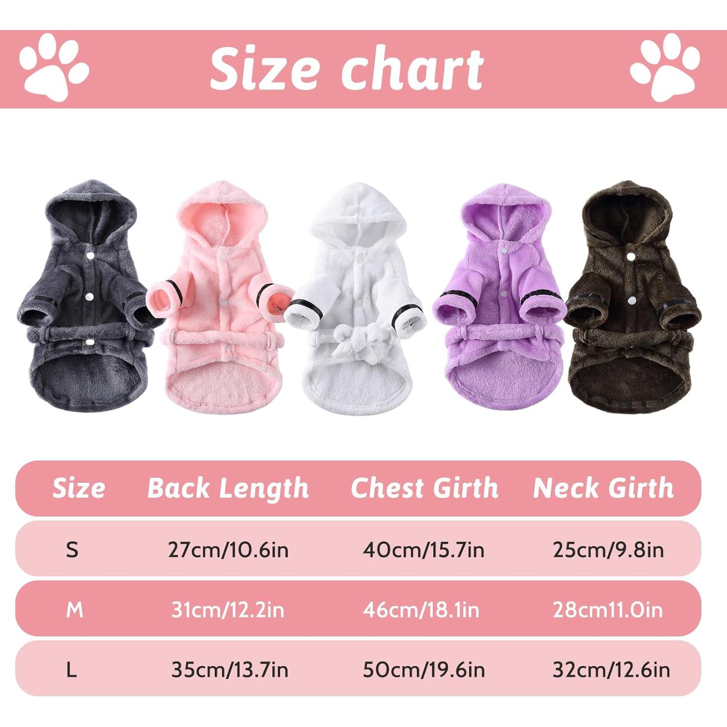 Petyoung Pet Bathrobe Dog Pajama Thickened Hooded Bathrobe Quick Drying and Super Absorbent Dog Bath Towel Soft Pet Nightwear for Puppy Small Dogs Cats