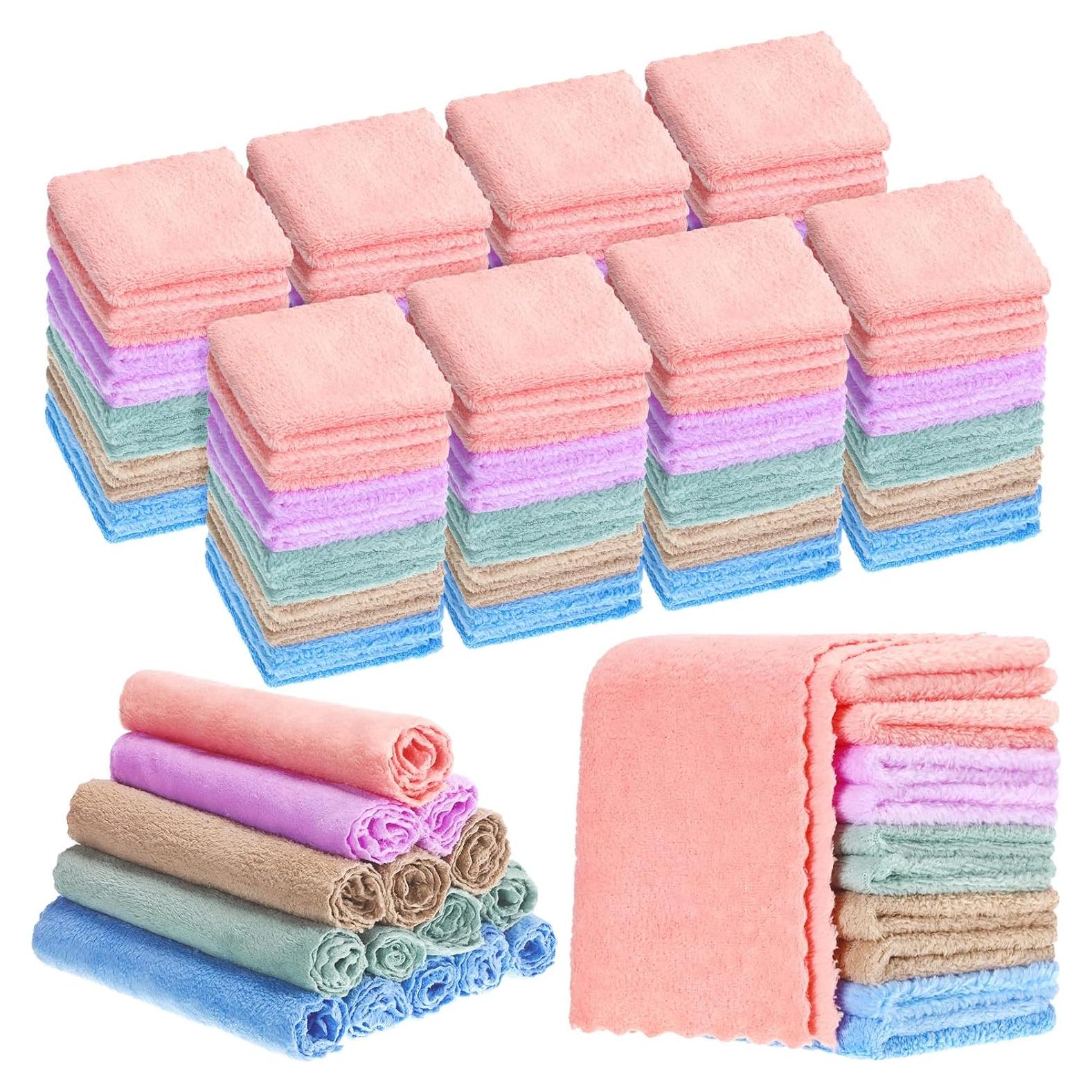 Paquete de 100 Toallitas de Microfibra Handepo 25x25 cm Coloridas