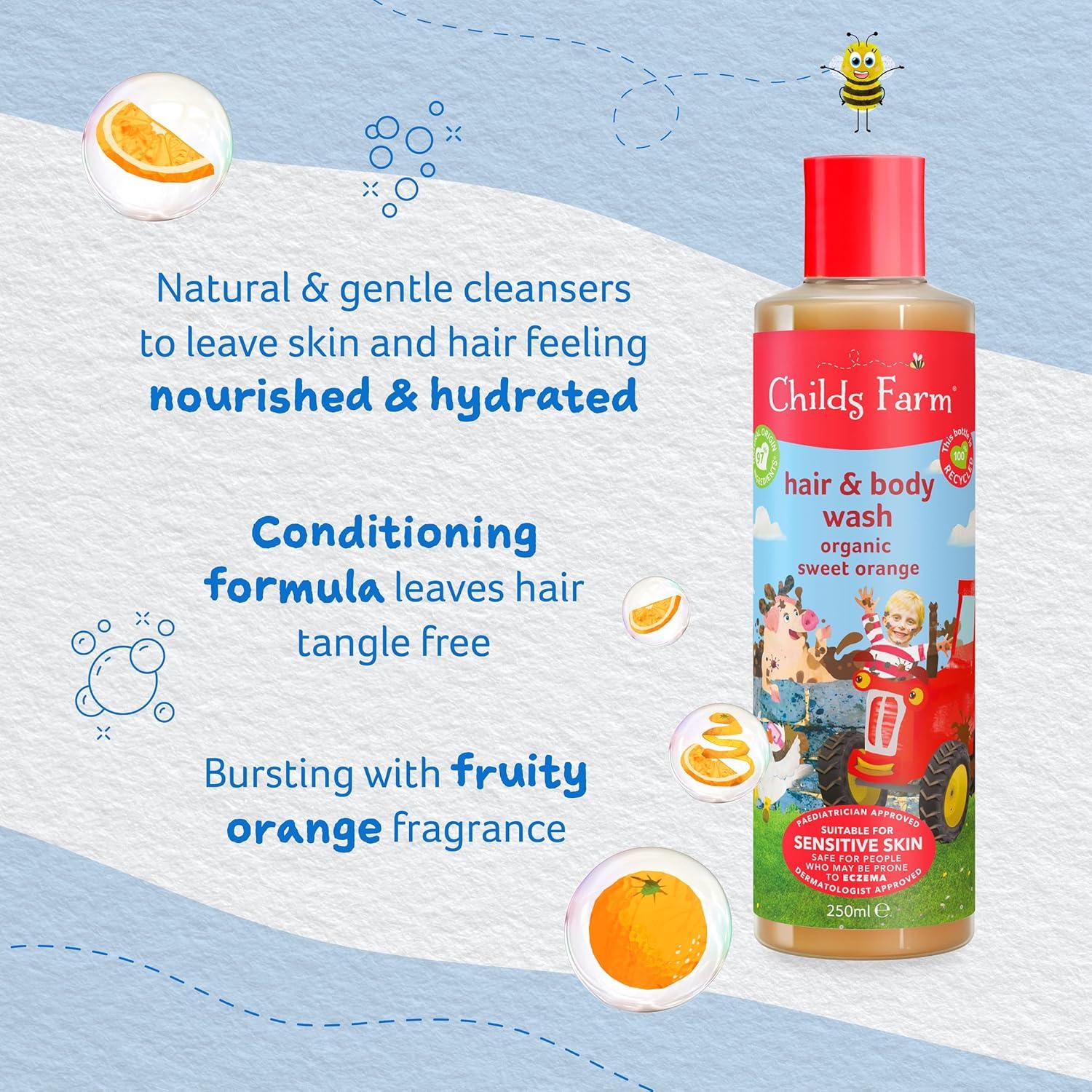 Jabón Orgánico para Cabello y Cuerpo Childs Farm 250ml Naranja Dulce