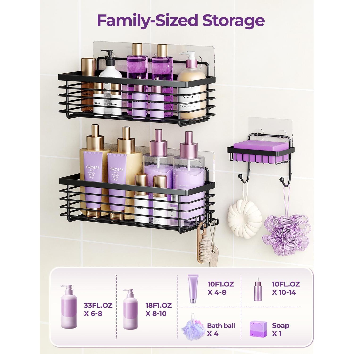 Caddy de Ducha ODesign 3 Pack Acero Inoxidable Negro