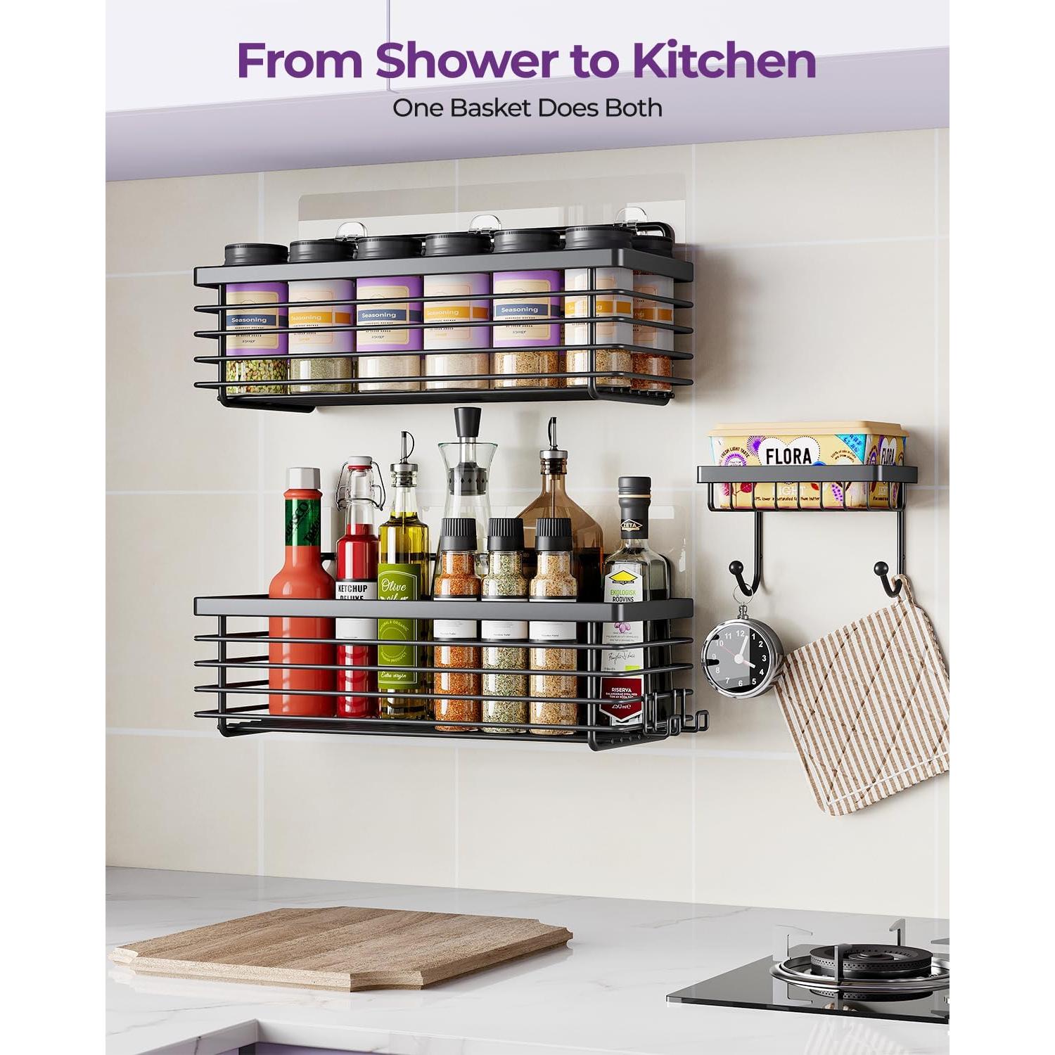 Caddy de Ducha ODesign 3 Pack Acero Inoxidable Negro