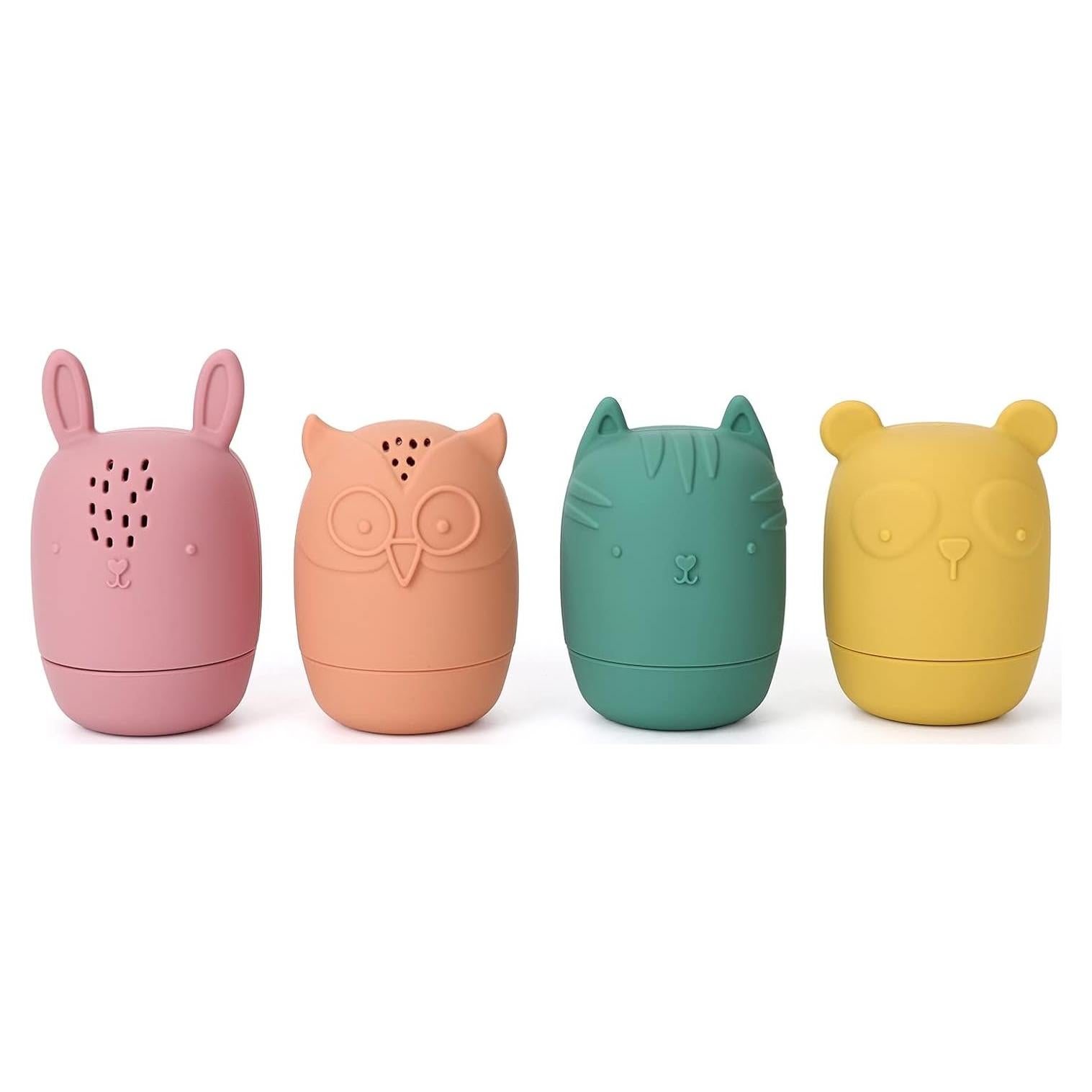 Juguetes de Baño de Silicona AULEGE para Bebés 6-36 Meses