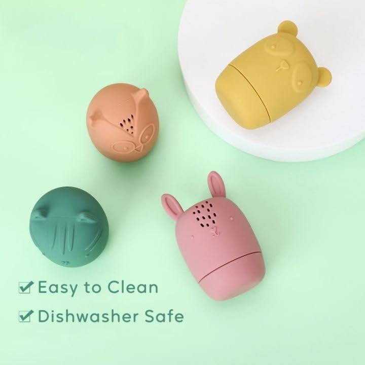 Juguetes de Baño de Silicona AULEGE para Bebés 6-36 Meses