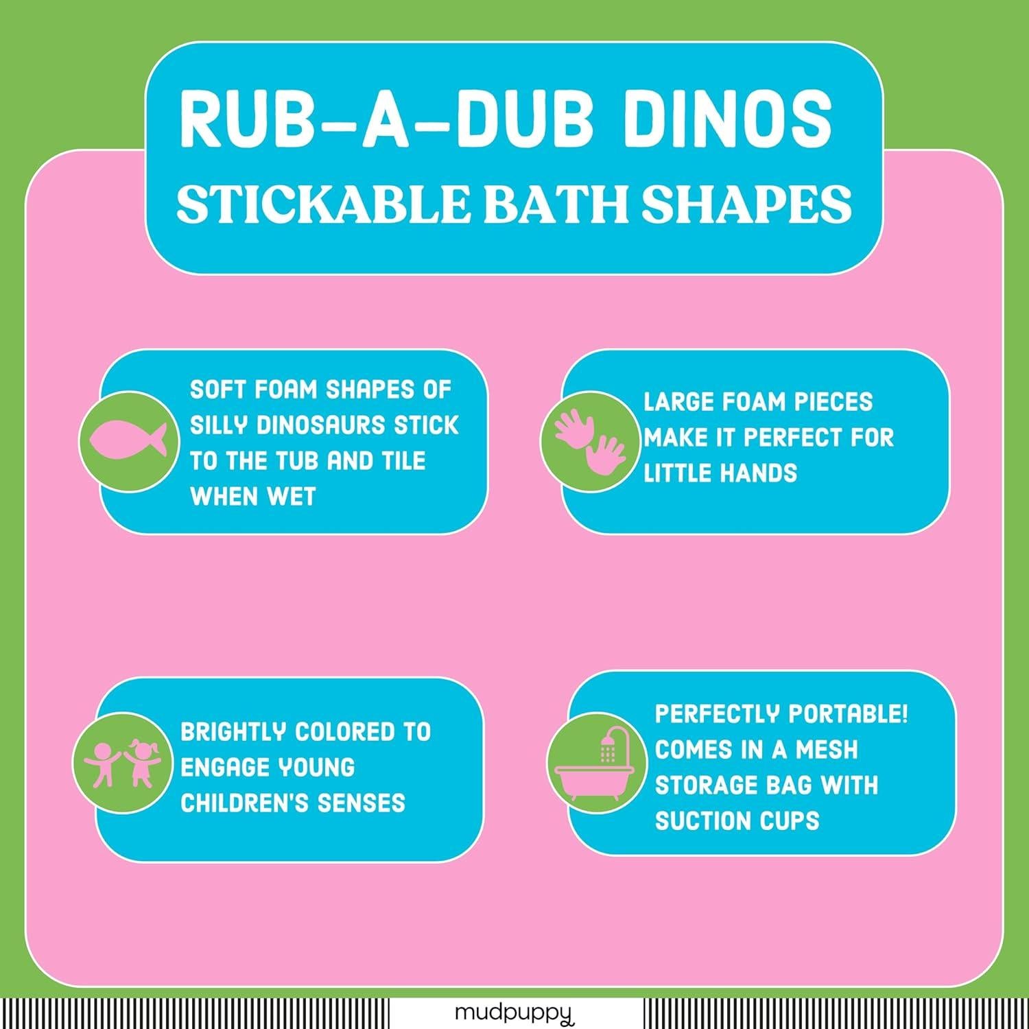 Formas de Espuma para Baño Mudpuppy Rub-a-Dub Dinos 20 Piezas