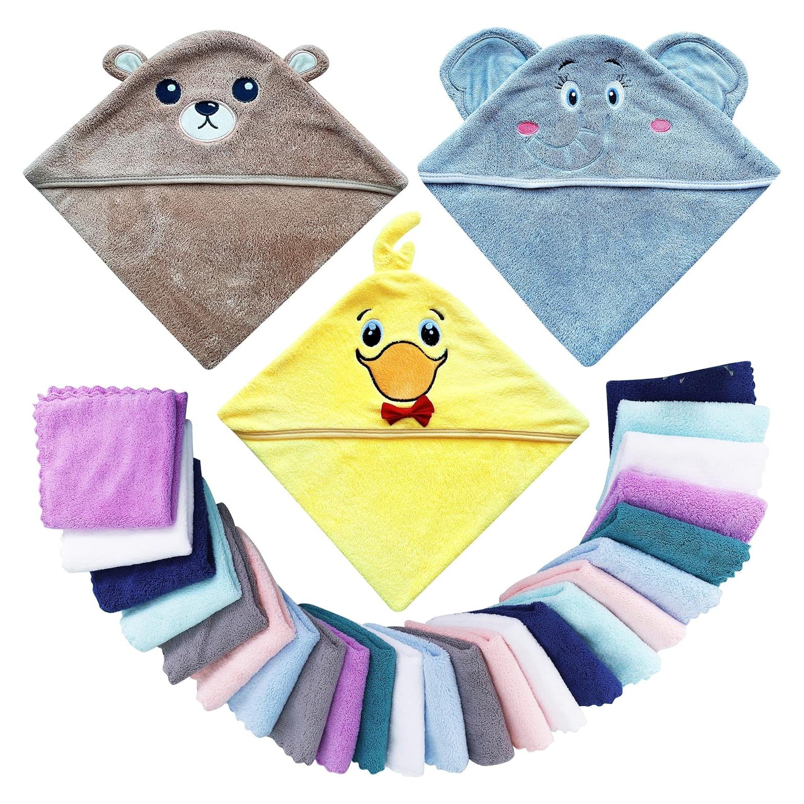 Paquete de 3 Toallas de Baño con Capucha Lovely Care - Microfibra