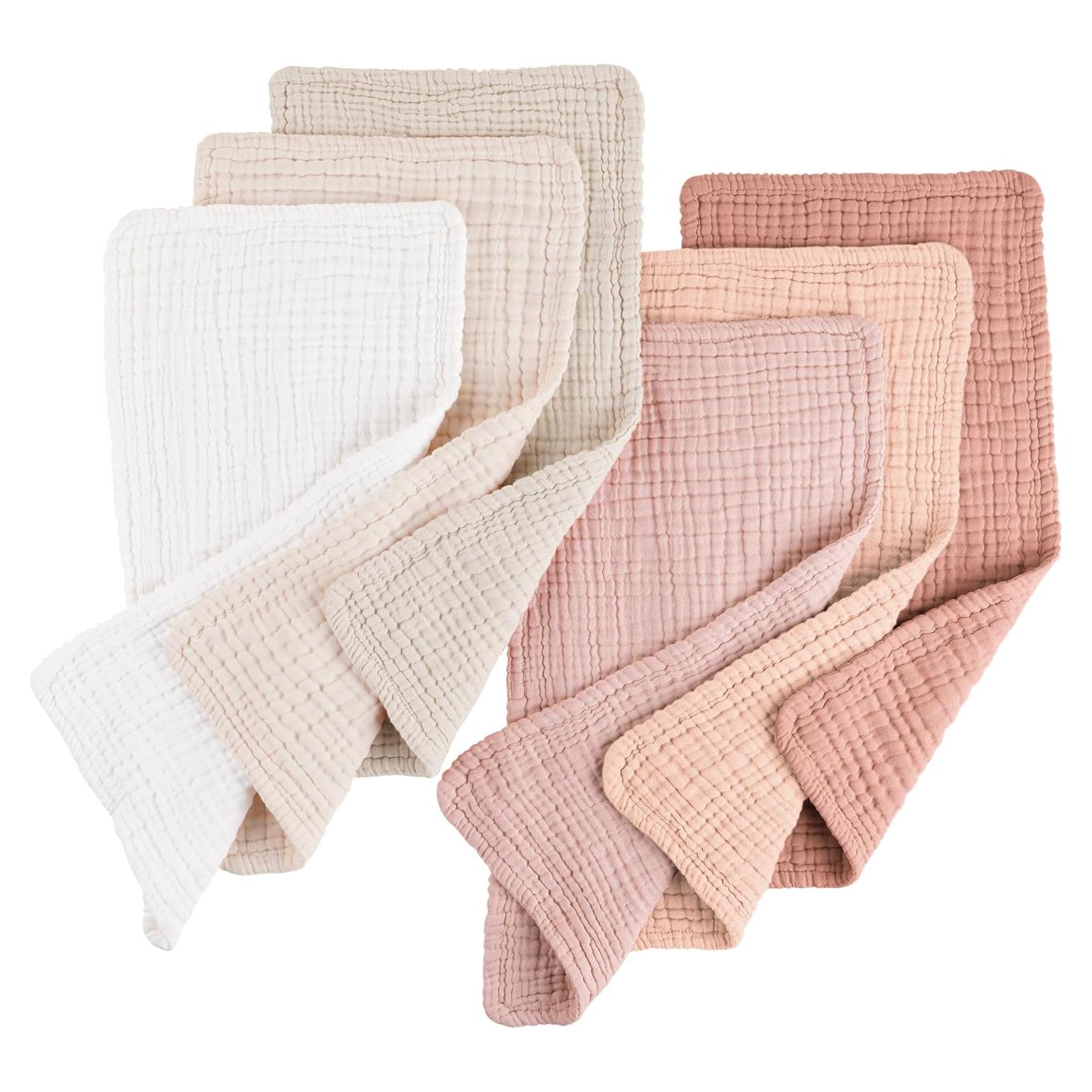 Paños para Eructar Bebés Konssy 6 Piezas 100% Algodón Muselina