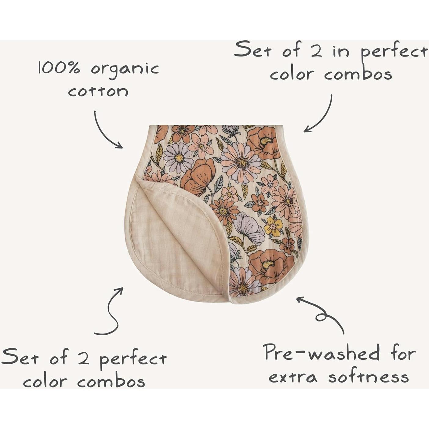 Paños de Eructo para Bebés Mushie - Algodón Orgánico, Set de 2