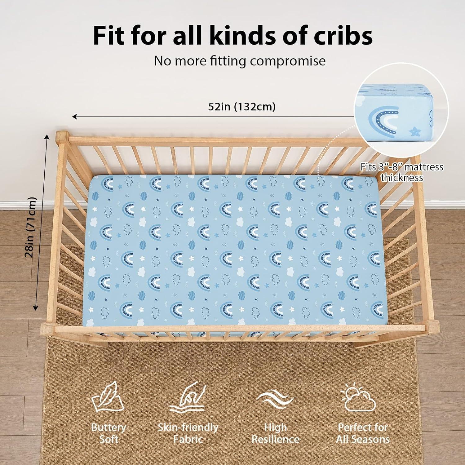 Sábanas para Cuna de Bebé Fiemol - 3 Piezas Microfibra 132x71 cm