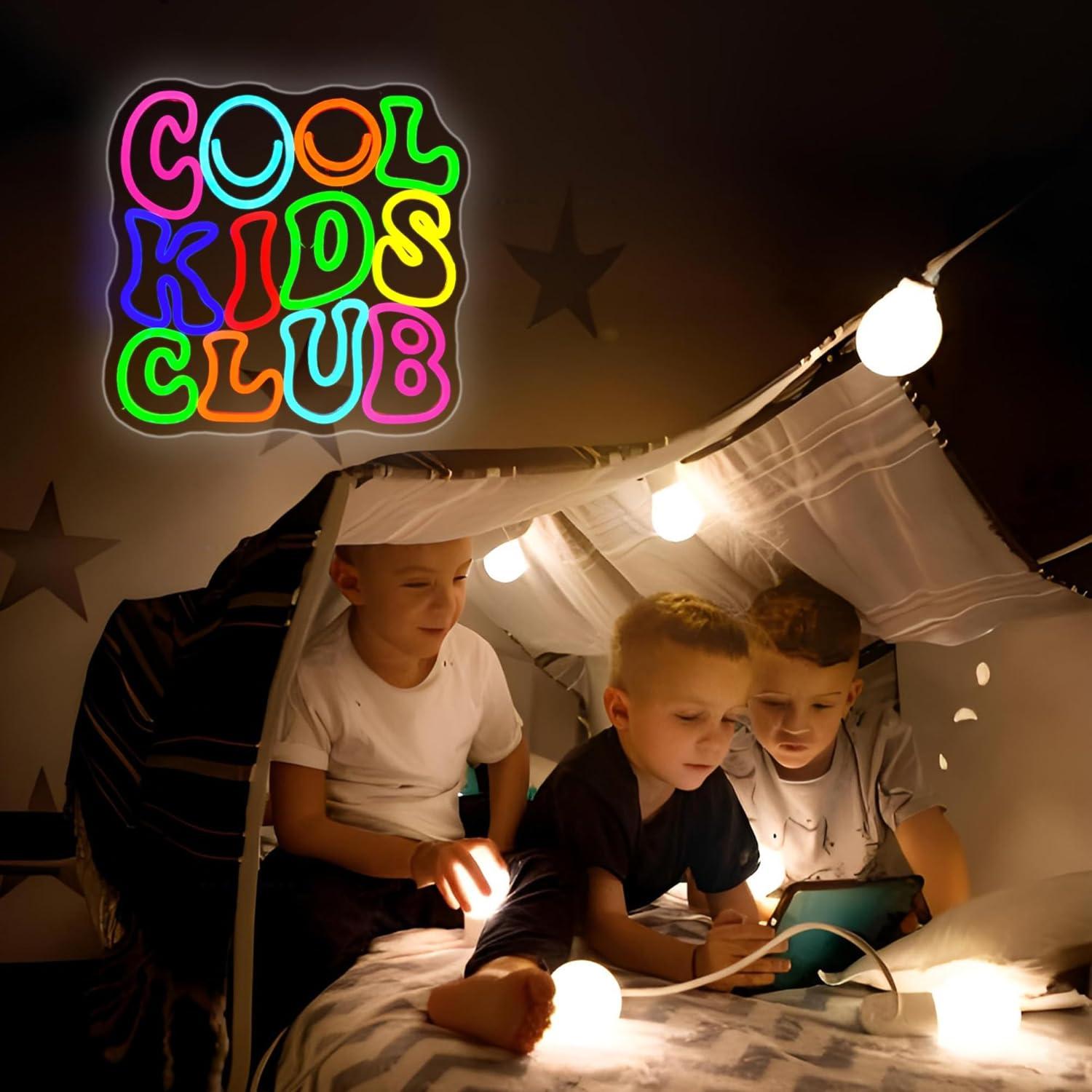 Cartel de Neón LED Cool Kids Club para Decoración Infantil
