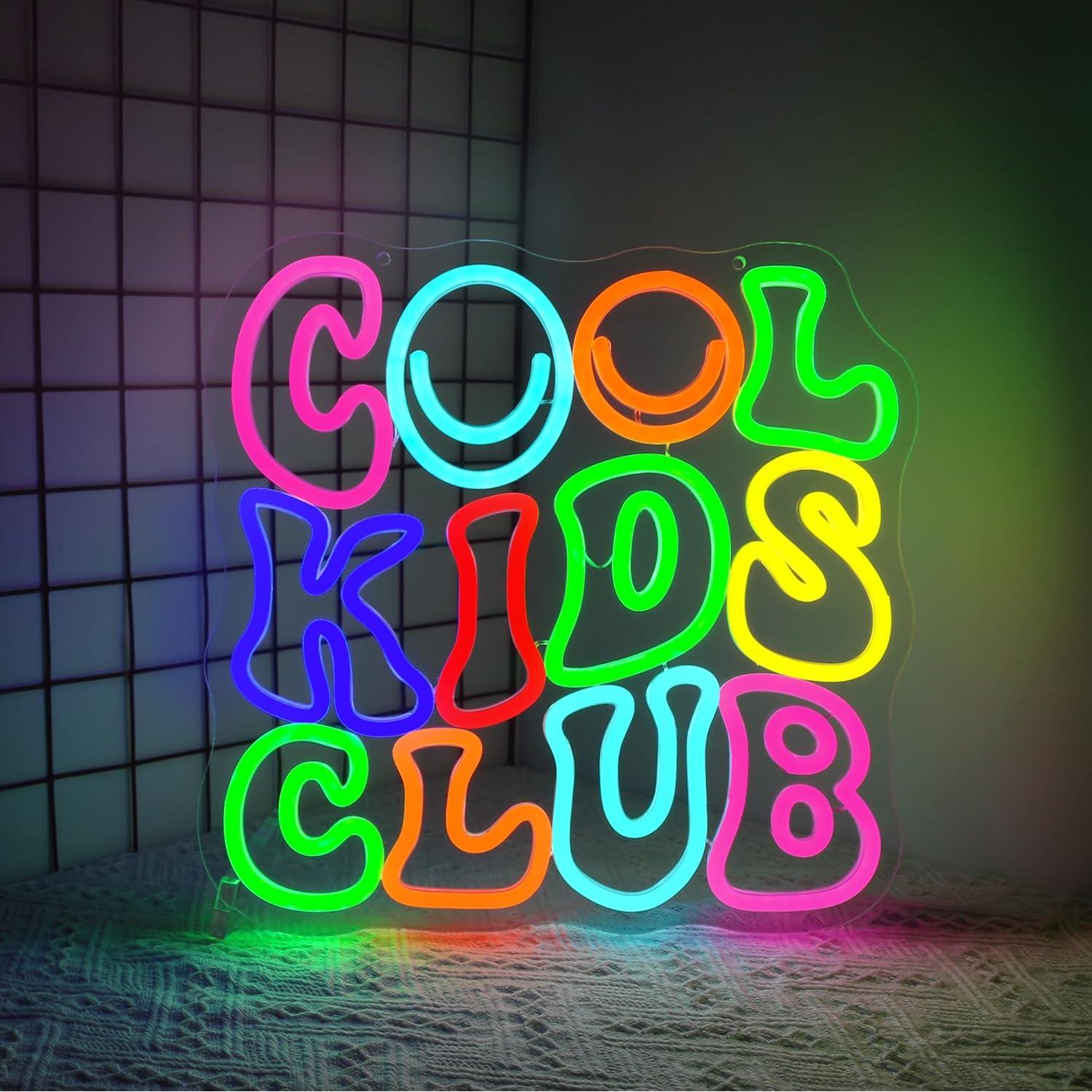 Cartel de Neón LED Cool Kids Club para Decoración Infantil