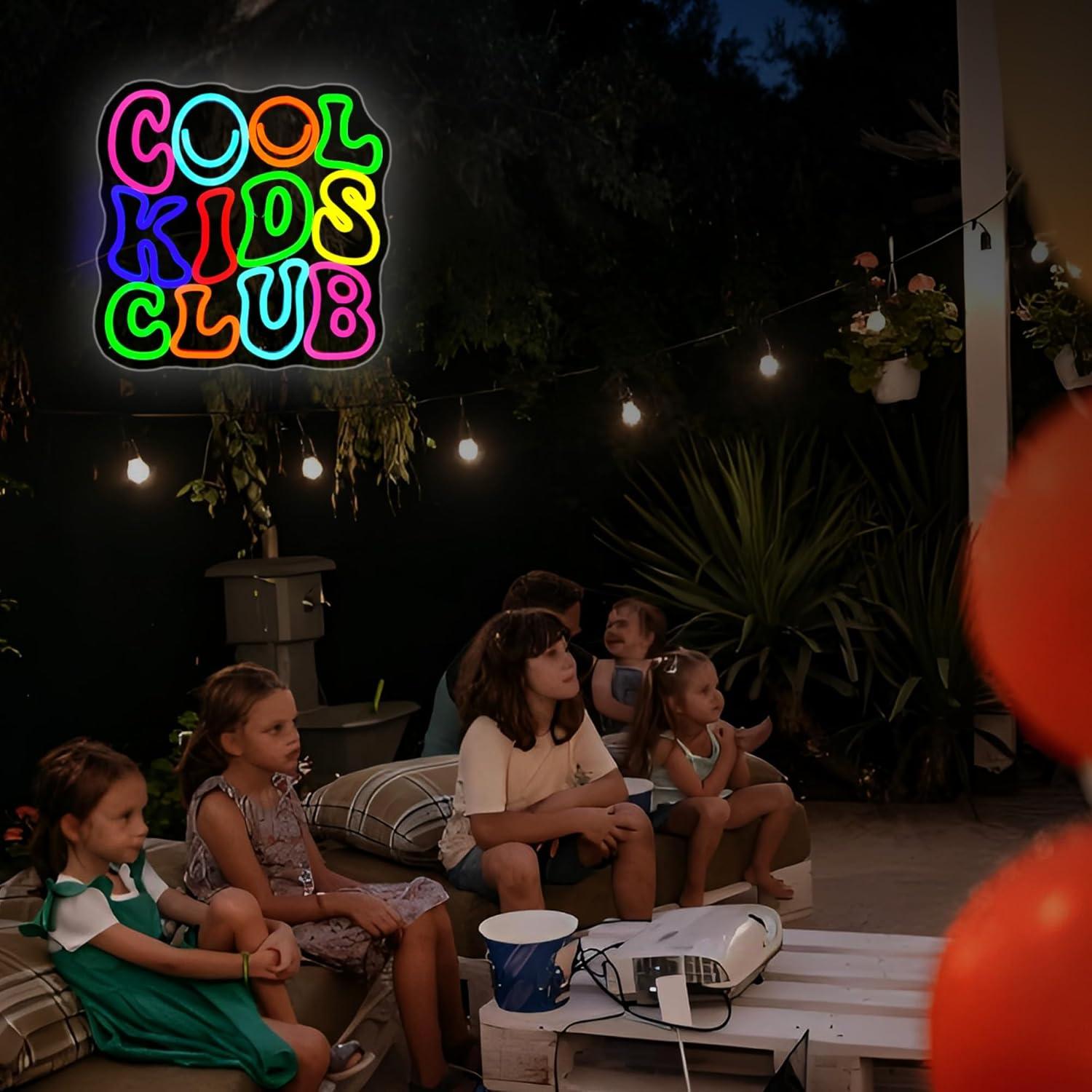 Cartel de Neón LED Cool Kids Club para Decoración Infantil
