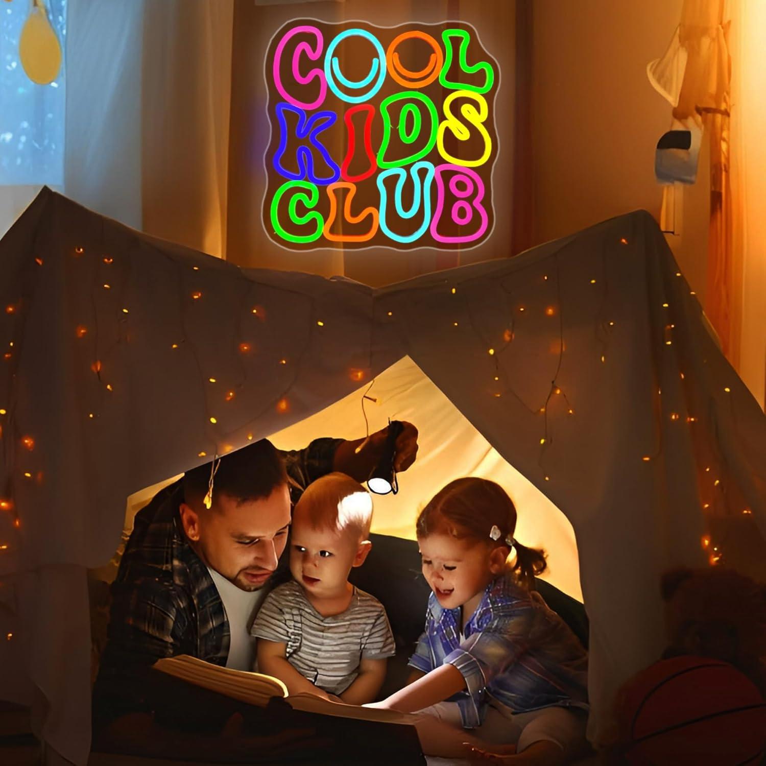 Cartel de Neón LED Cool Kids Club para Decoración Infantil