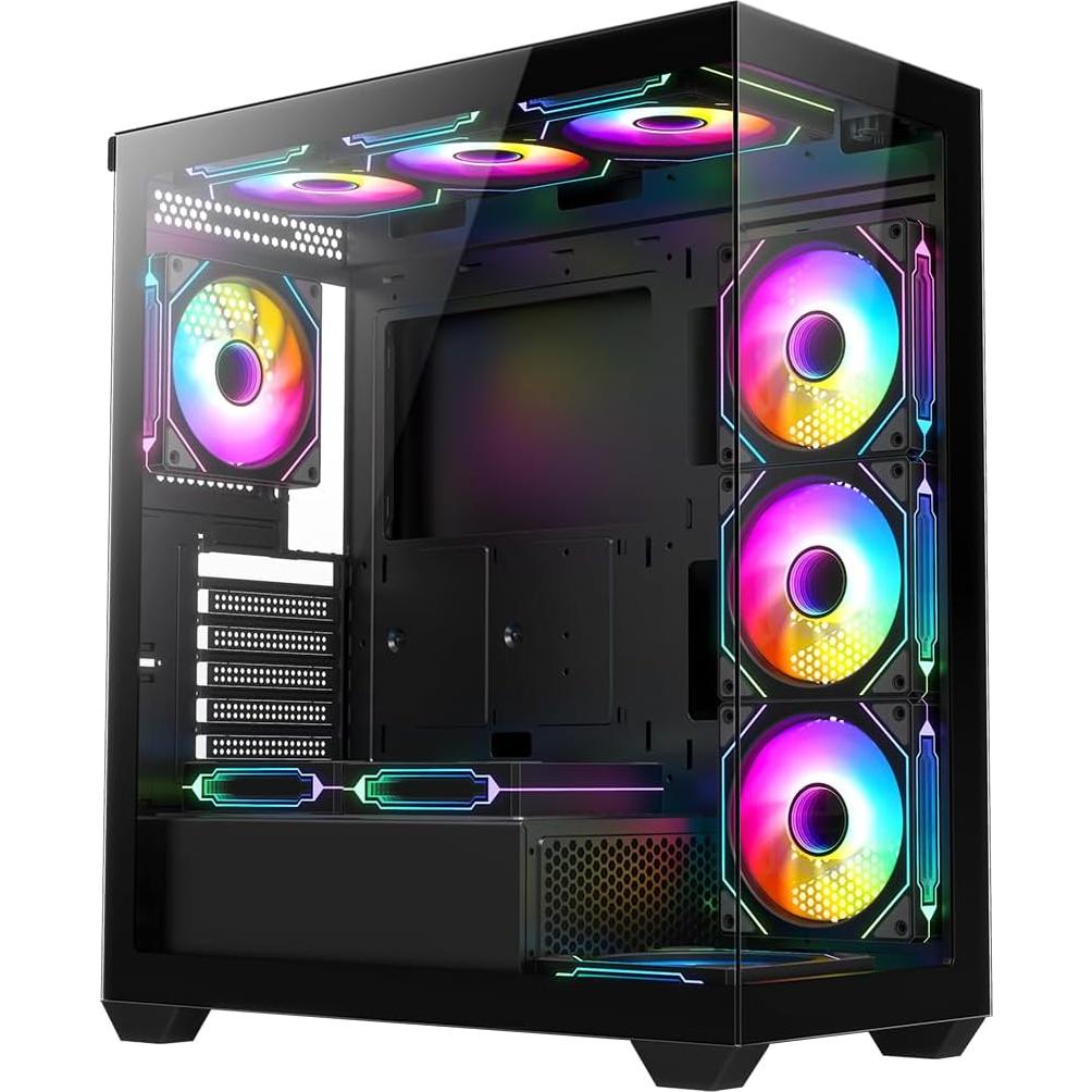 Caja de PC RUIX OV603 Mid-Tower ATX con 4 Ventiladores ARGB