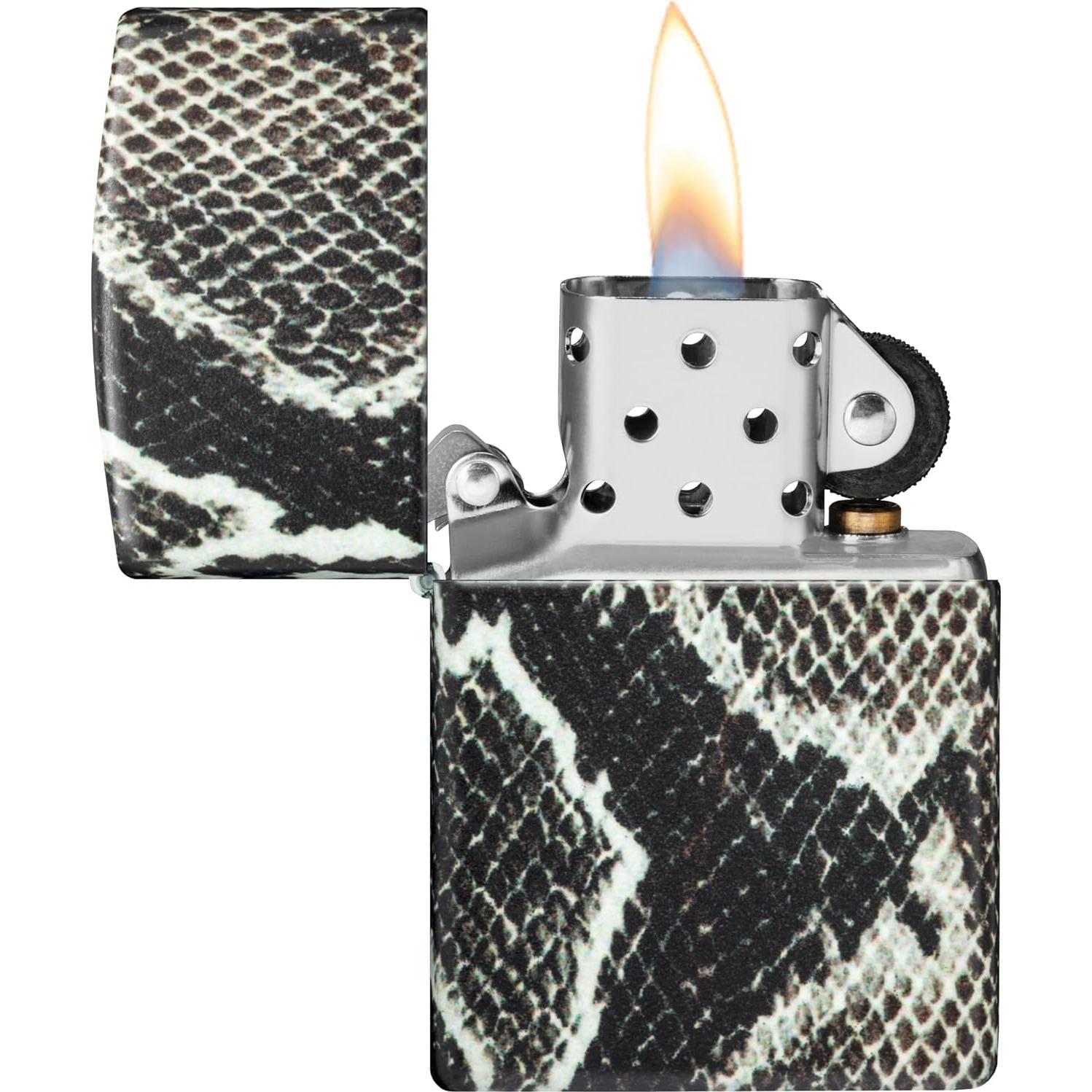 Encendedor Zippo Color 540 Piel de Serpiente Negra Recargable