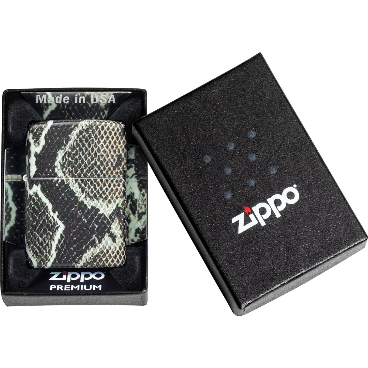 Encendedor Zippo Color 540 Piel de Serpiente Negra Recargable