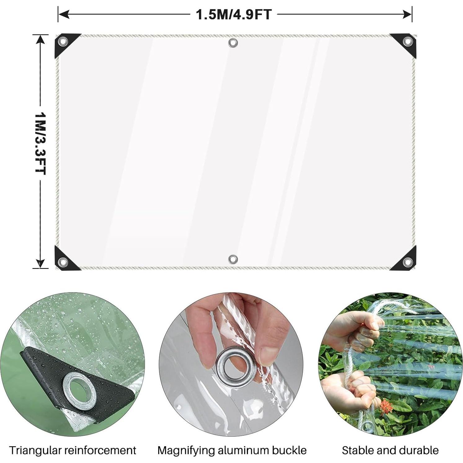 Lona Transparente Resistente al Agua JIAN YA NA 1x1.5m PVC